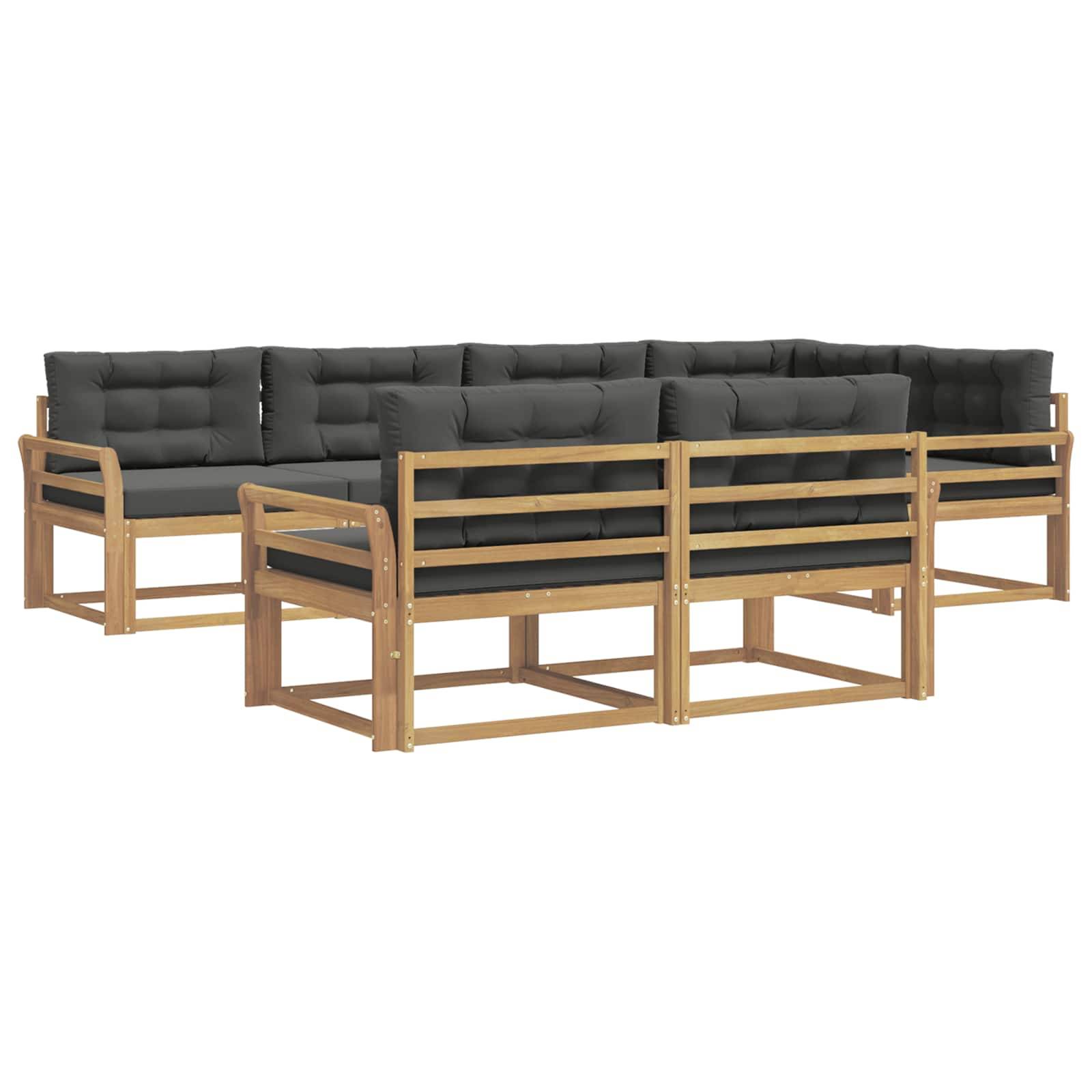 vidaXL Outdoor-Sofagarnitur 6 pcs Weiß und Anthrazit Polyester