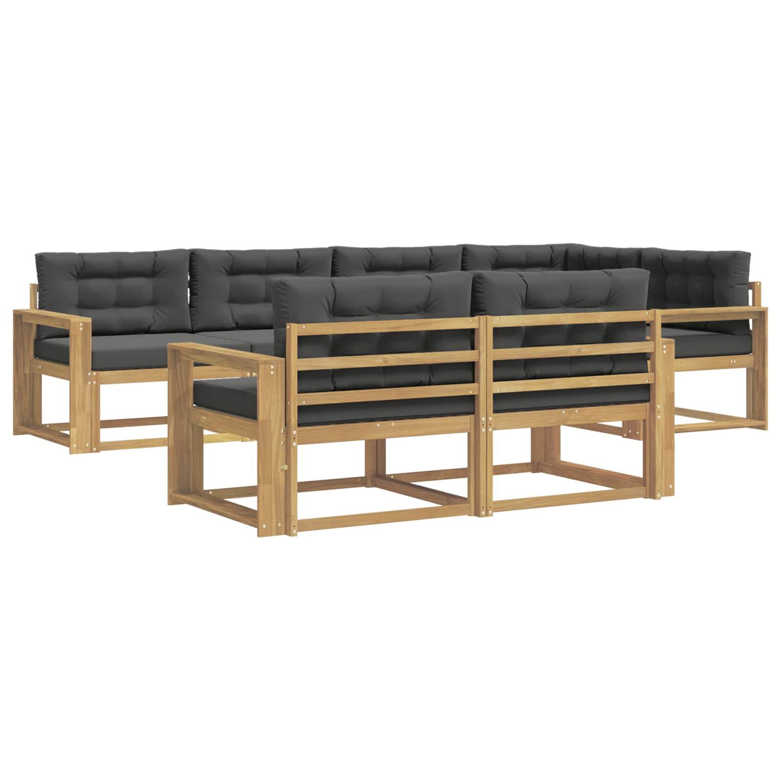 vidaXL Outdoor-Sofagarnitur 6 pcs Weiß und Anthrazit Polyester