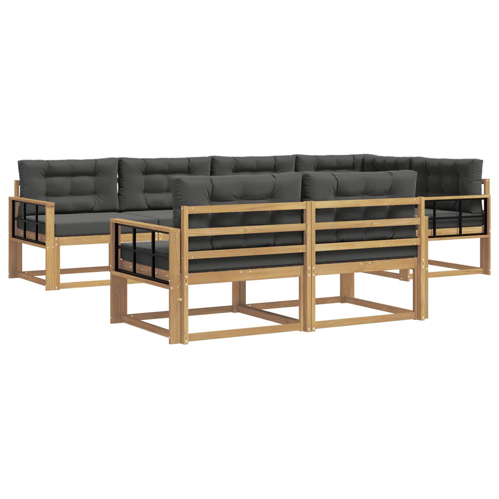 vidaXL Outdoor-Sofagarnitur 6 pcs Weiß und Anthrazit Polyester