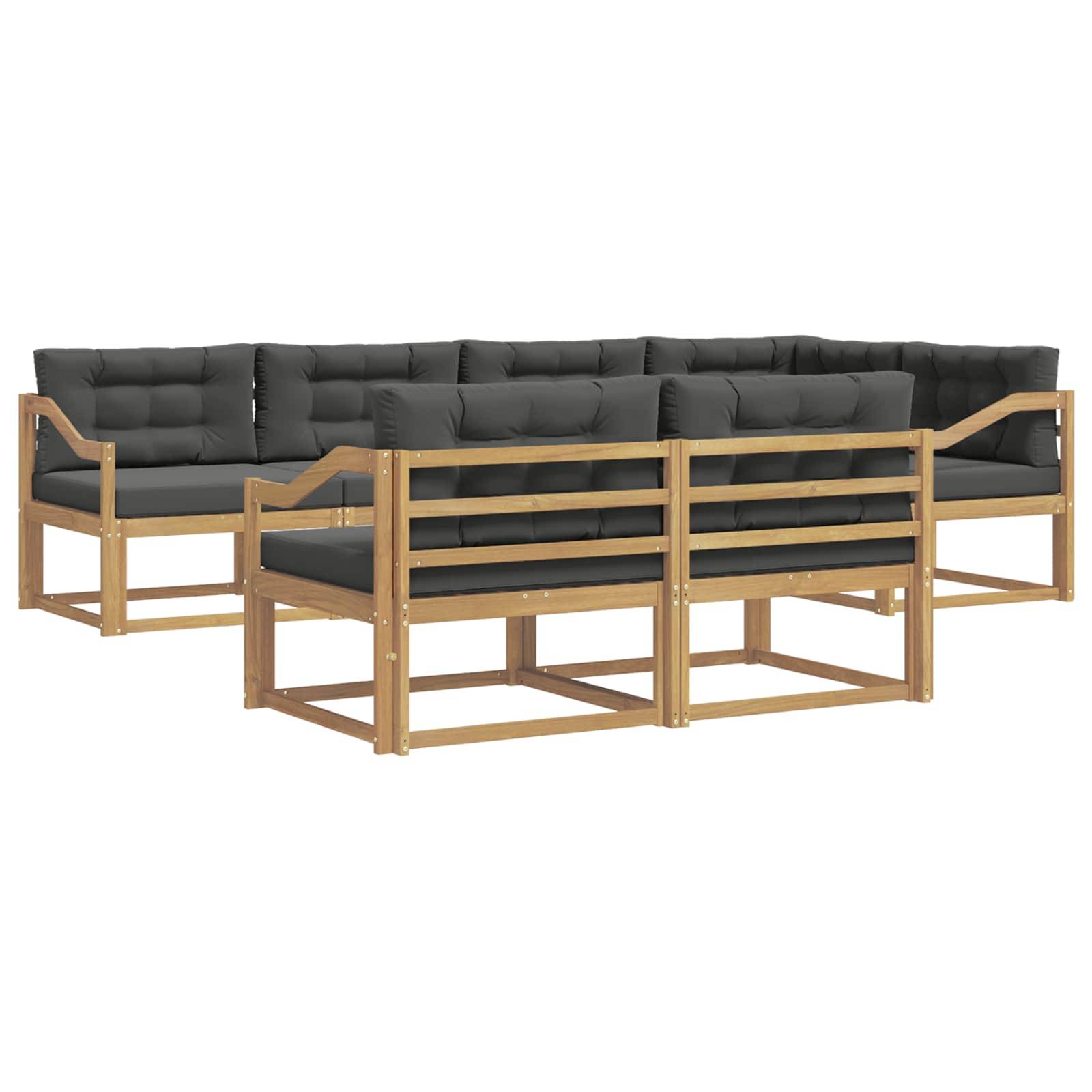 vidaXL Outdoor-Sofagarnitur 6 pcs Weiß und Anthrazit Polyester