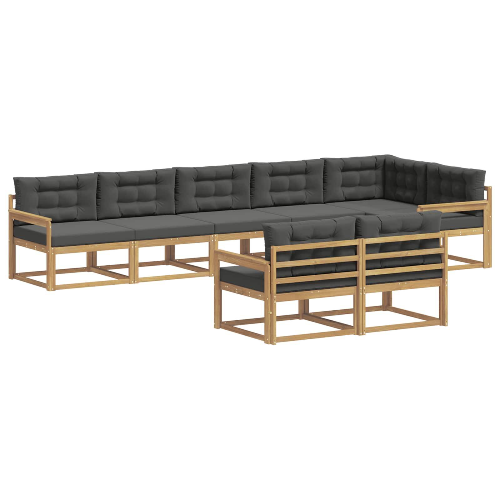 vidaXL Outdoor-Sofagarnitur 6 pcs Weiß und Anthrazit Polyester