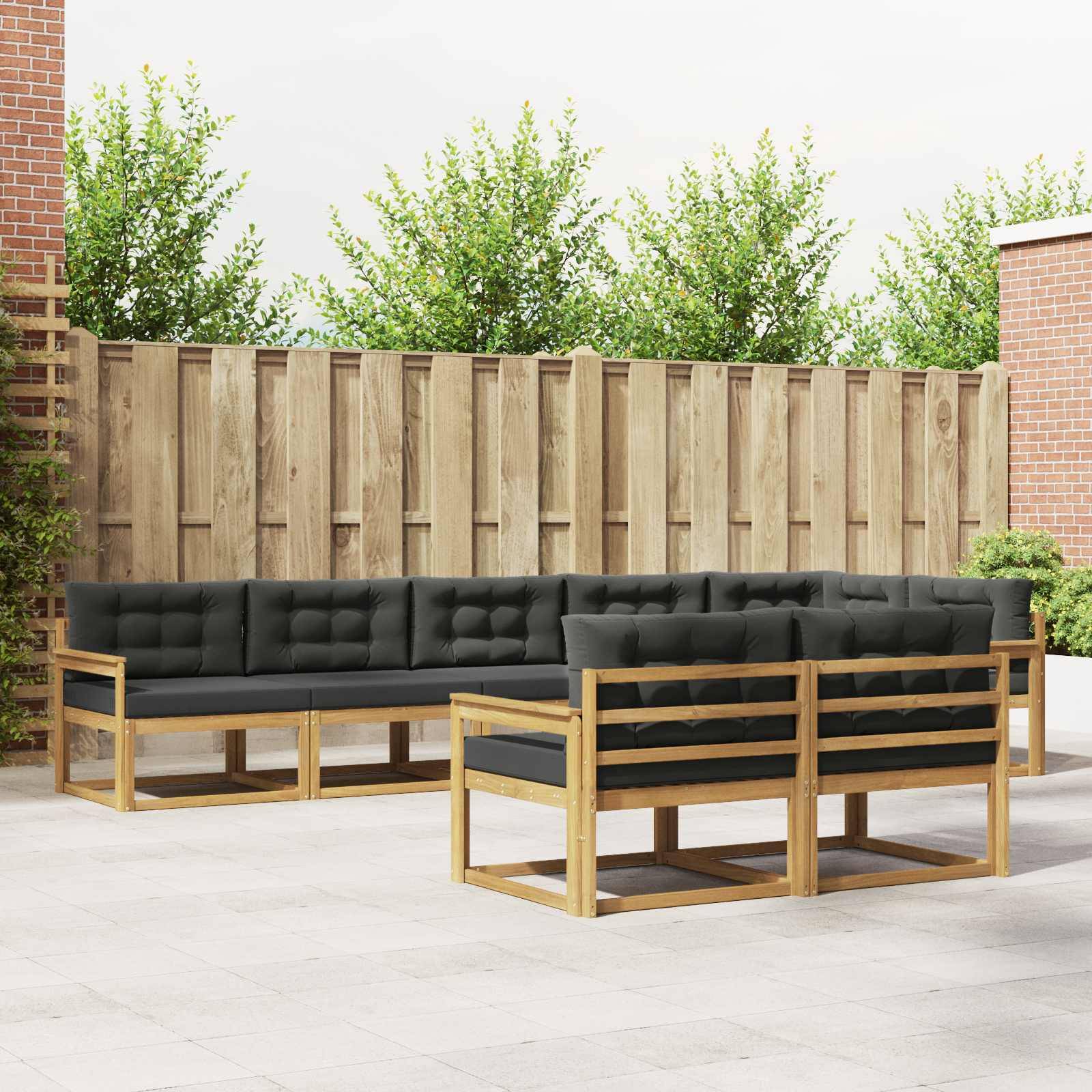 vidaXL Outdoor-Sofagarnitur 6 pcs Weiß und Anthrazit Polyester