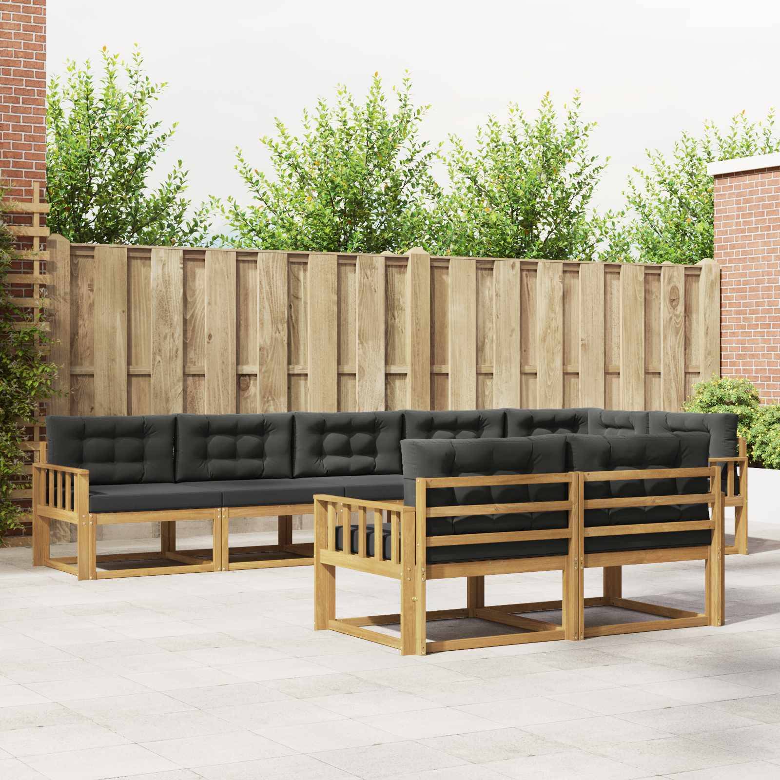 vidaXL Outdoor-Sofagarnitur 6 pcs Weiß und Anthrazit Polyester