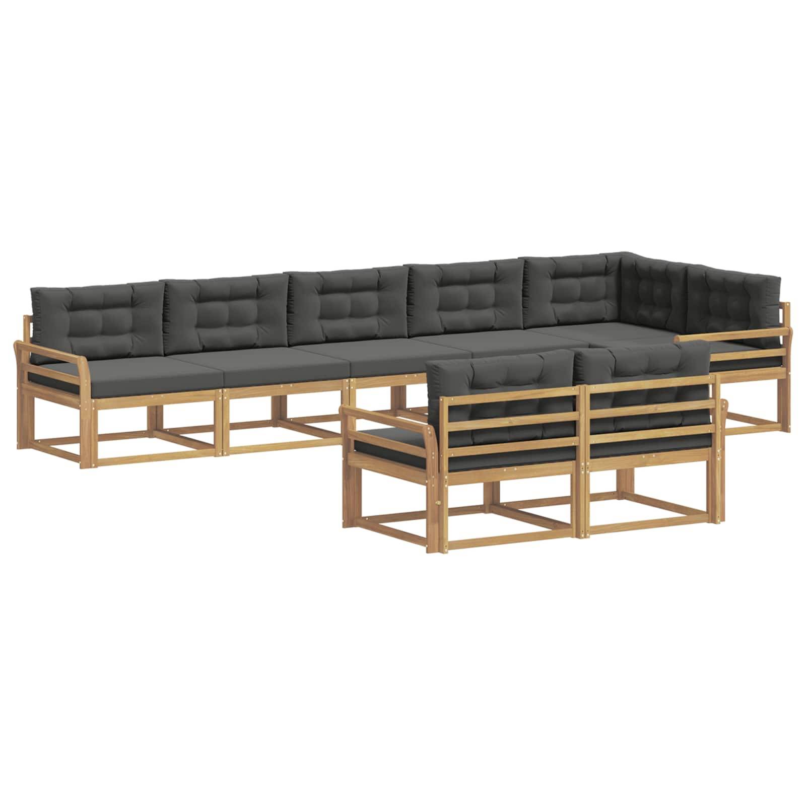 vidaXL Outdoor-Sofagarnitur 6 pcs Weiß und Anthrazit Polyester
