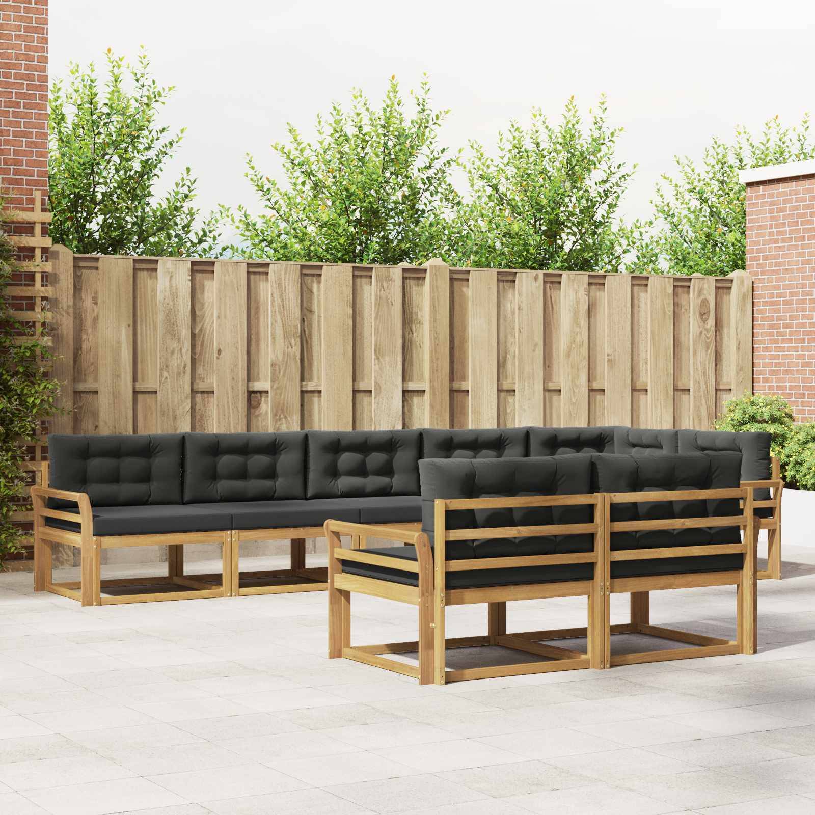 vidaXL Outdoor-Sofagarnitur 6 pcs Weiß und Anthrazit Polyester