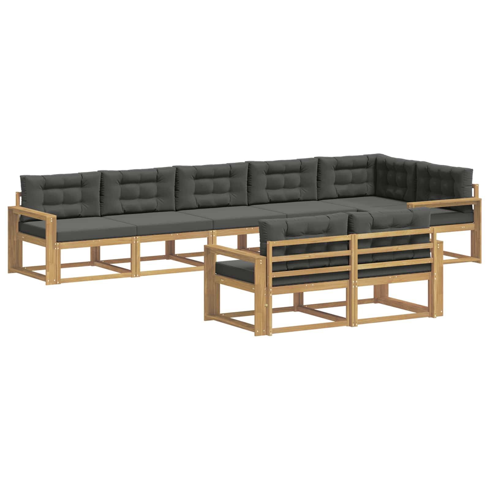 vidaXL Outdoor-Sofagarnitur 6 pcs Weiß und Anthrazit Polyester