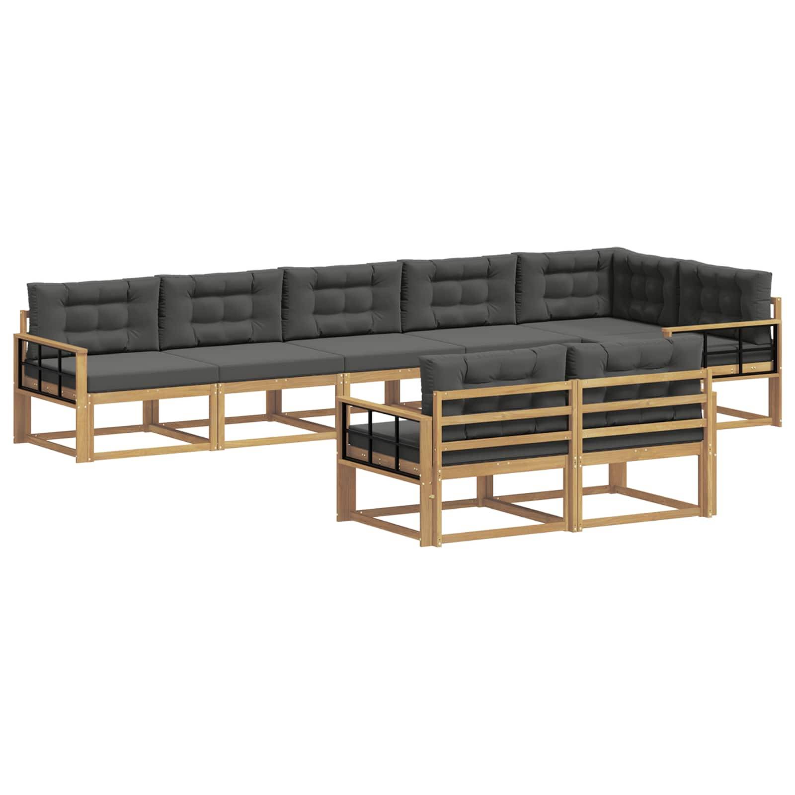 vidaXL Outdoor-Sofagarnitur 6 pcs Weiß und Anthrazit Polyester