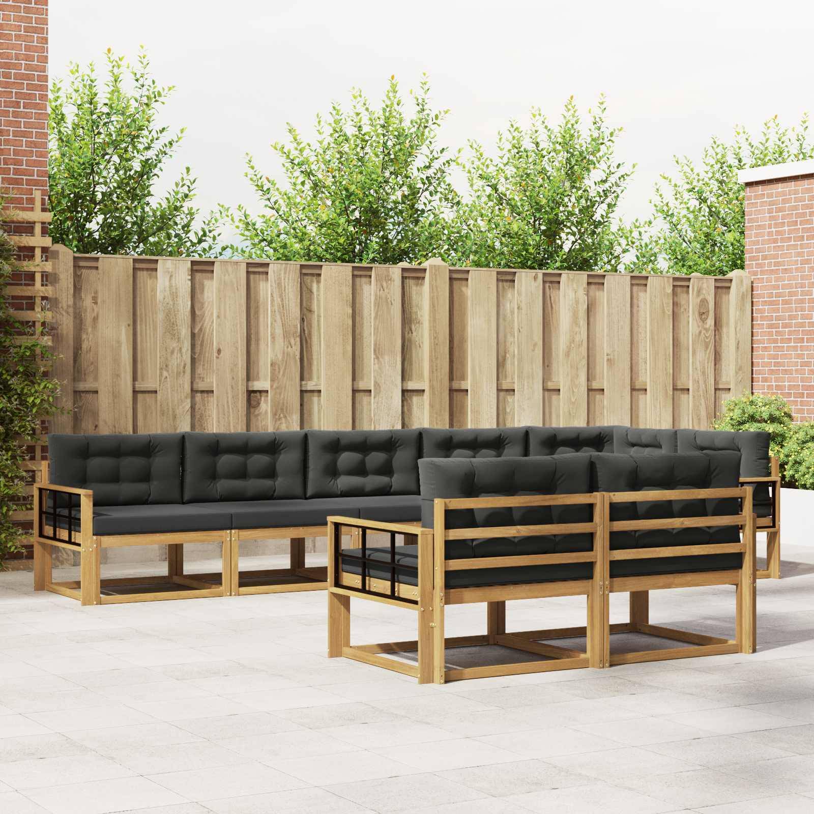 vidaXL Outdoor-Sofagarnitur 6 pcs Weiß und Anthrazit Polyester