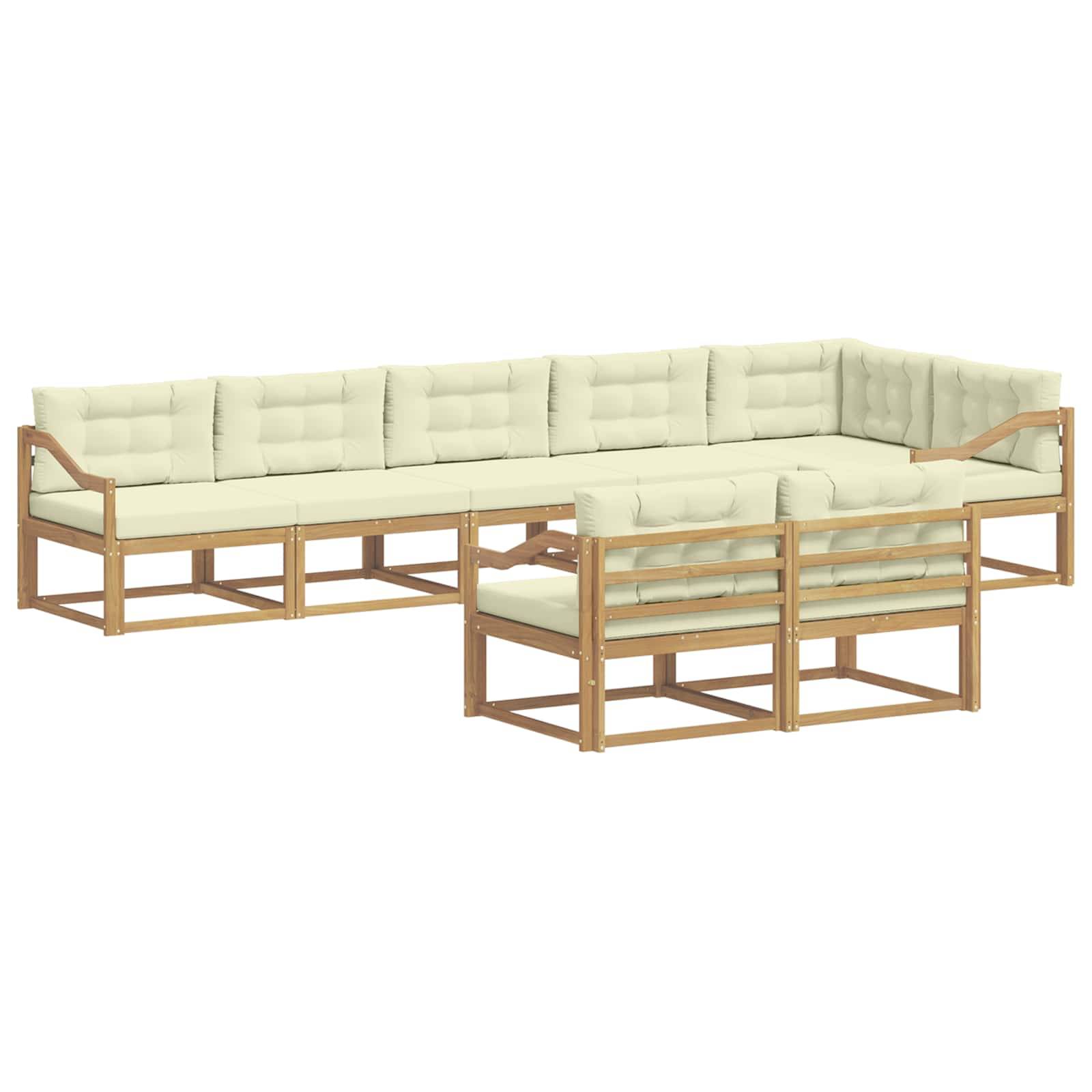 vidaXL Outdoor-Sofagarnitur mit Kissen 6 pcs Weiß und Creme Polyester