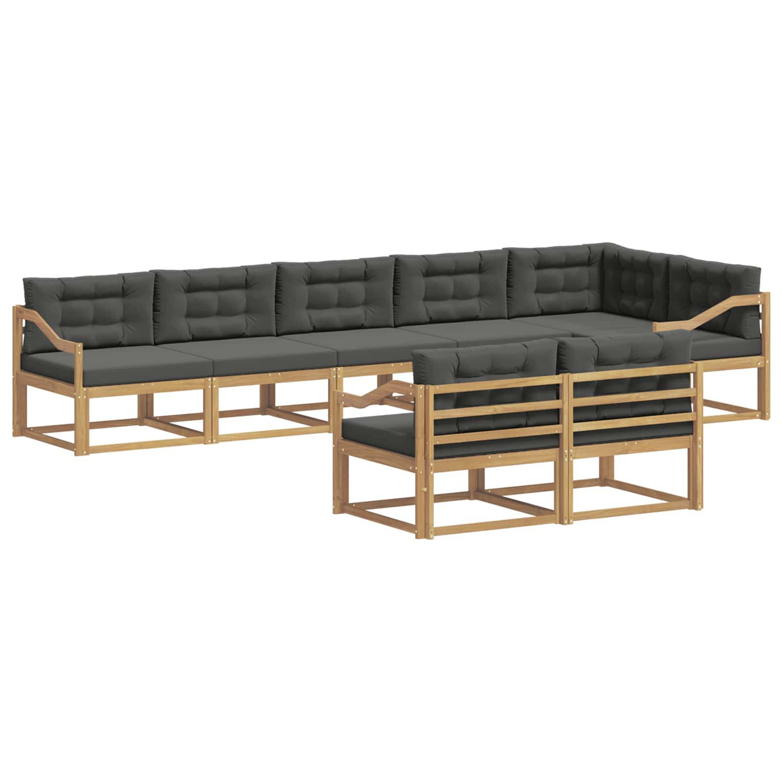 vidaXL Outdoor-Sofagarnitur 6 pcs Weiß und Anthrazit Polyester