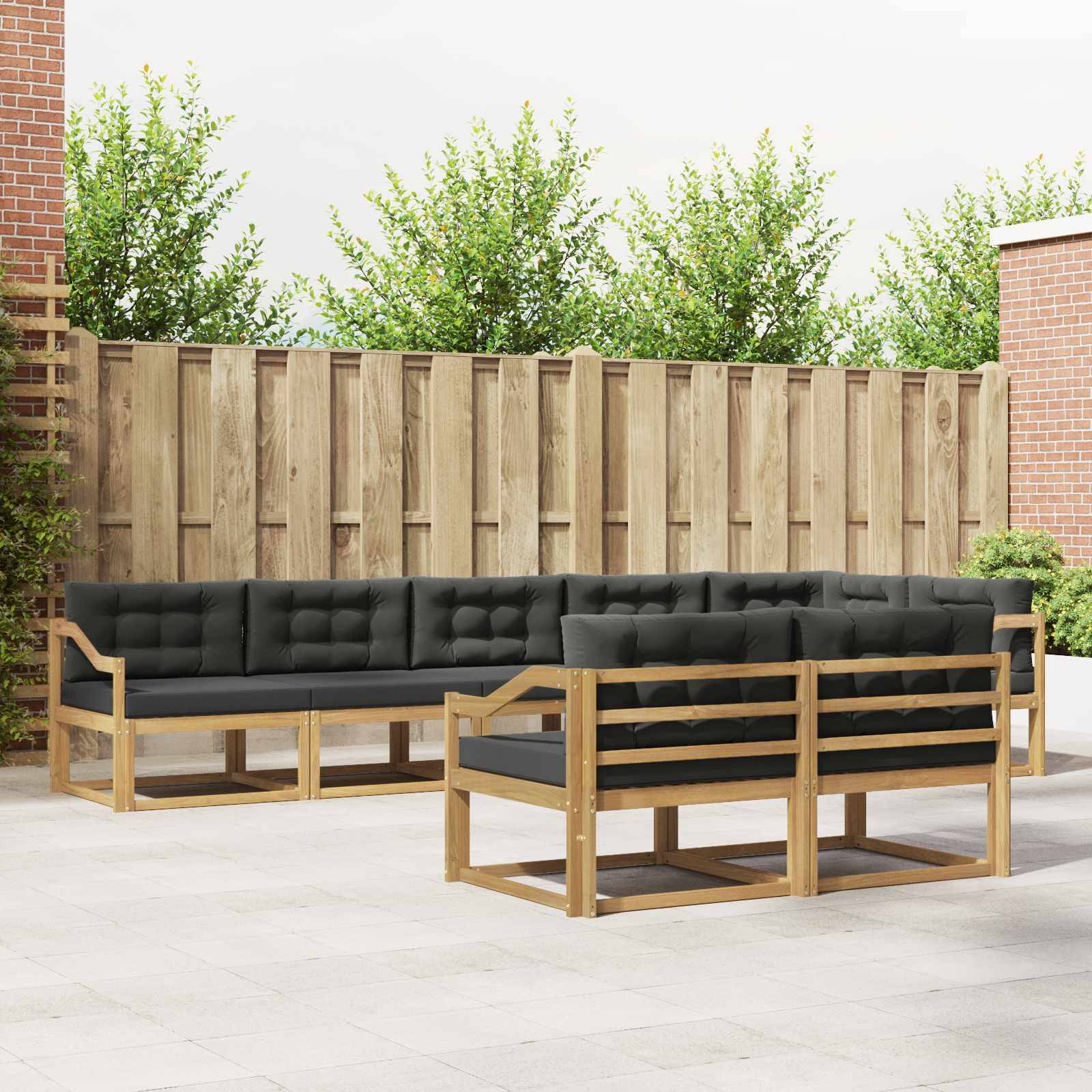vidaXL Outdoor-Sofagarnitur 6 pcs Weiß und Anthrazit Polyester