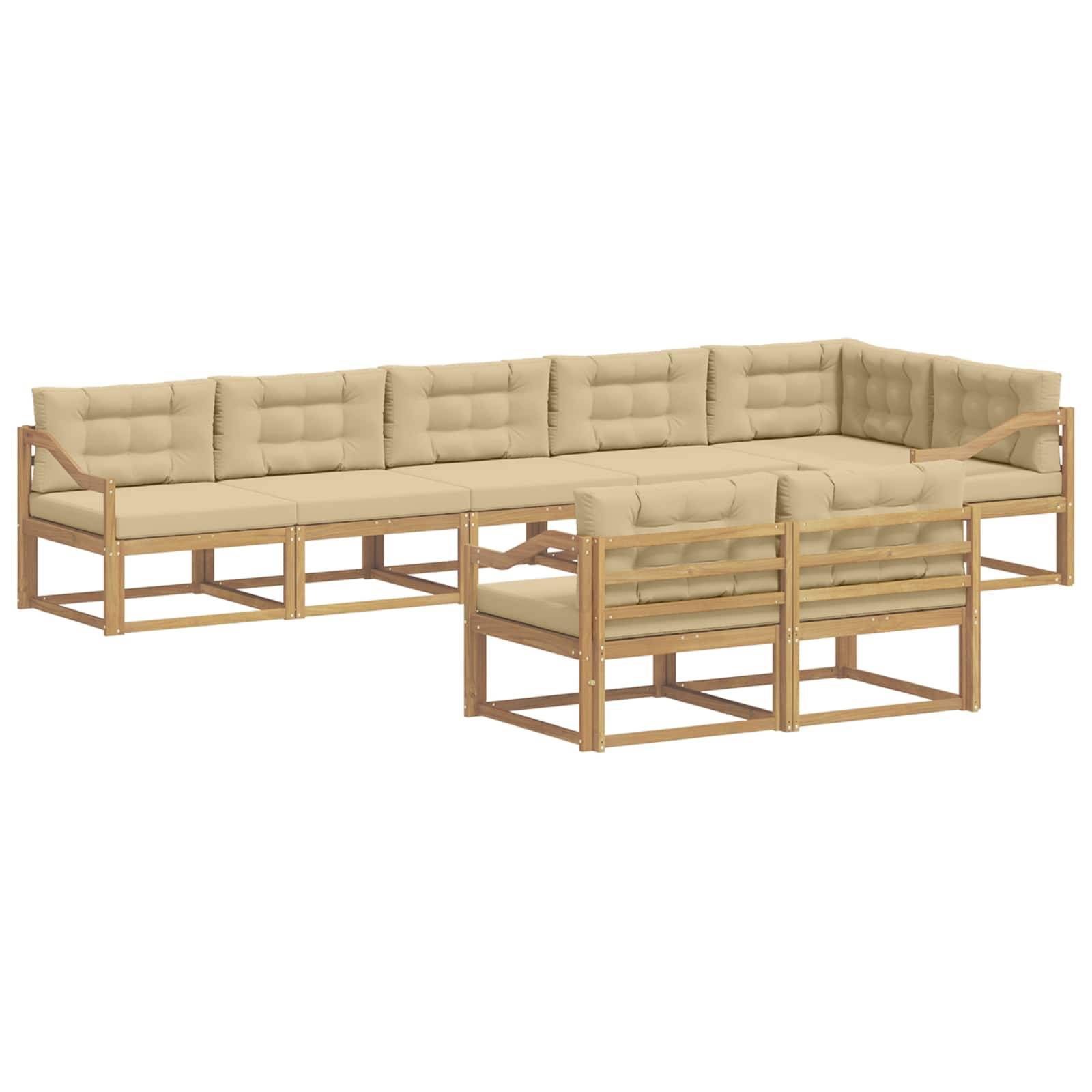 vidaXL Outdoor-Sofagarnitur mit Kissen 6 pcs Weiß und Beige Polyester