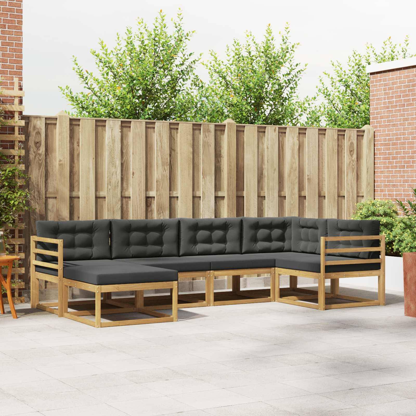 vidaXL Outdoor-Sofagarnitur 5 pcs Weiß und Anthrazit Polyester