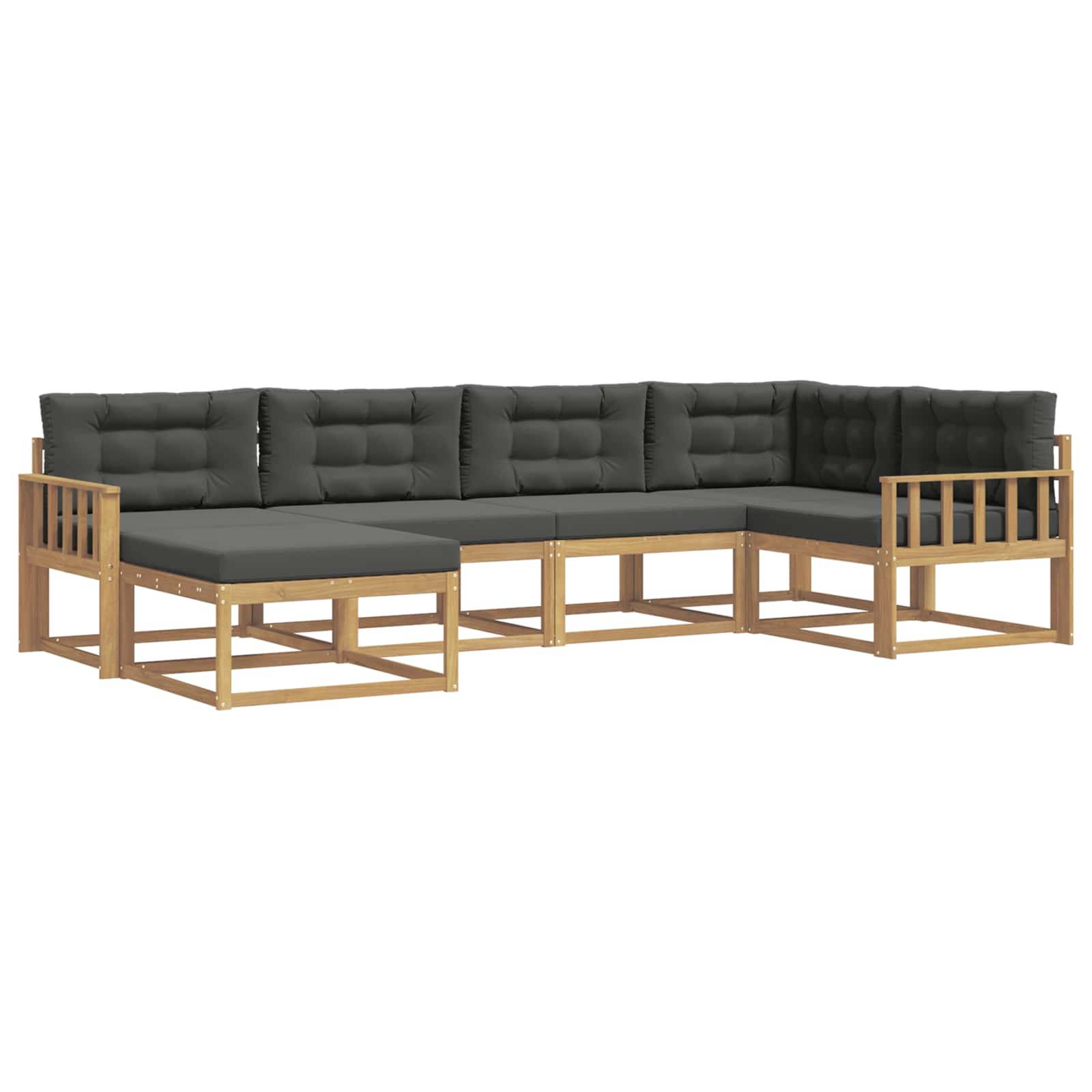 vidaXL Outdoor-Sofagarnitur 5 pcs Weiß und Anthrazit Polyester