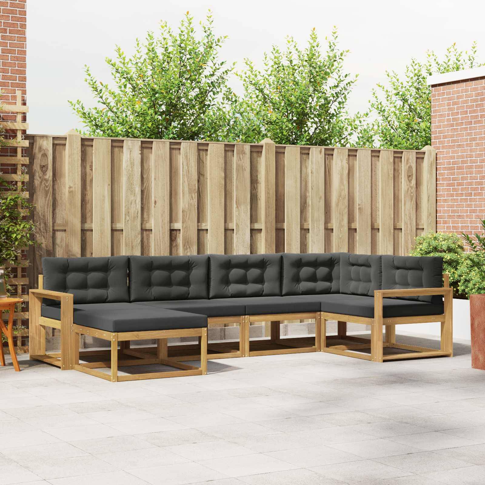 vidaXL Outdoor-Sofagarnitur 5 pcs Weiß und Anthrazit Polyester