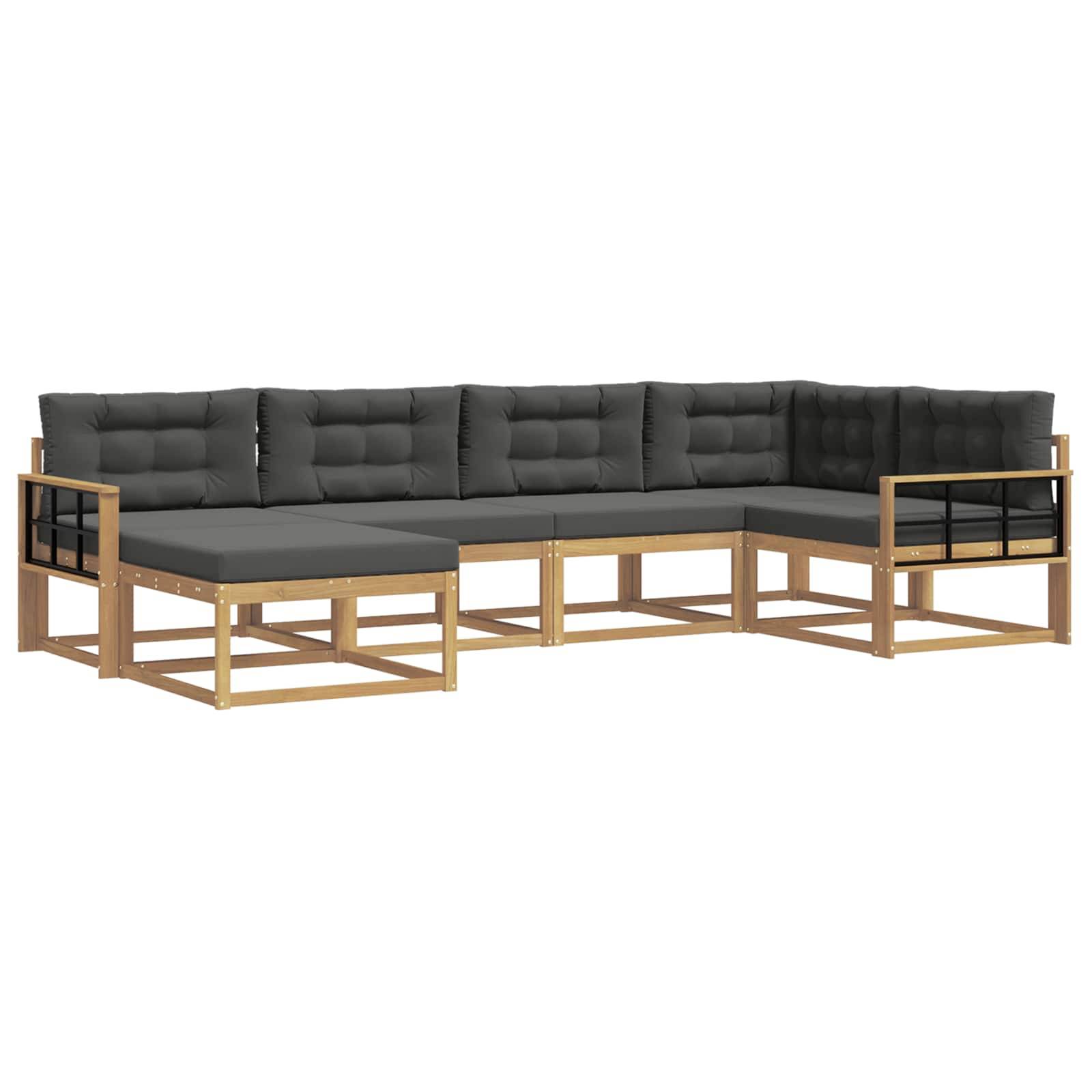 vidaXL Outdoor-Sofagarnitur 5 pcs Weiß und Anthrazit Polyester
