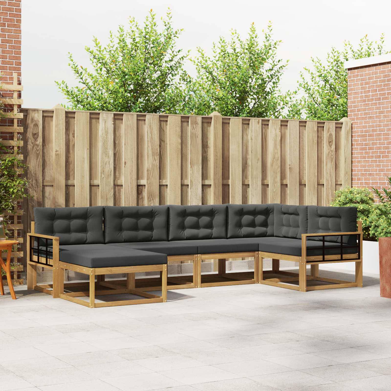 vidaXL Outdoor-Sofagarnitur 5 pcs Weiß und Anthrazit Polyester