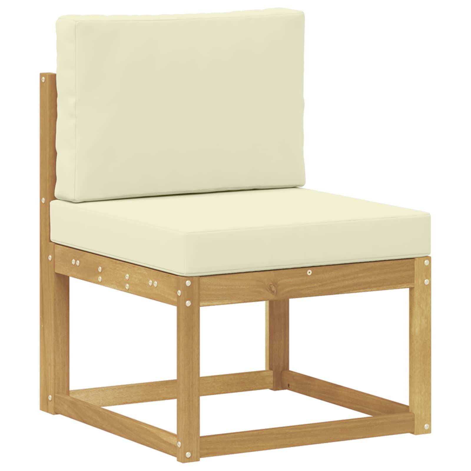 vidaXL Outdoor-Sofagarnitur mit Kissen 11 pcs Weiß und Creme