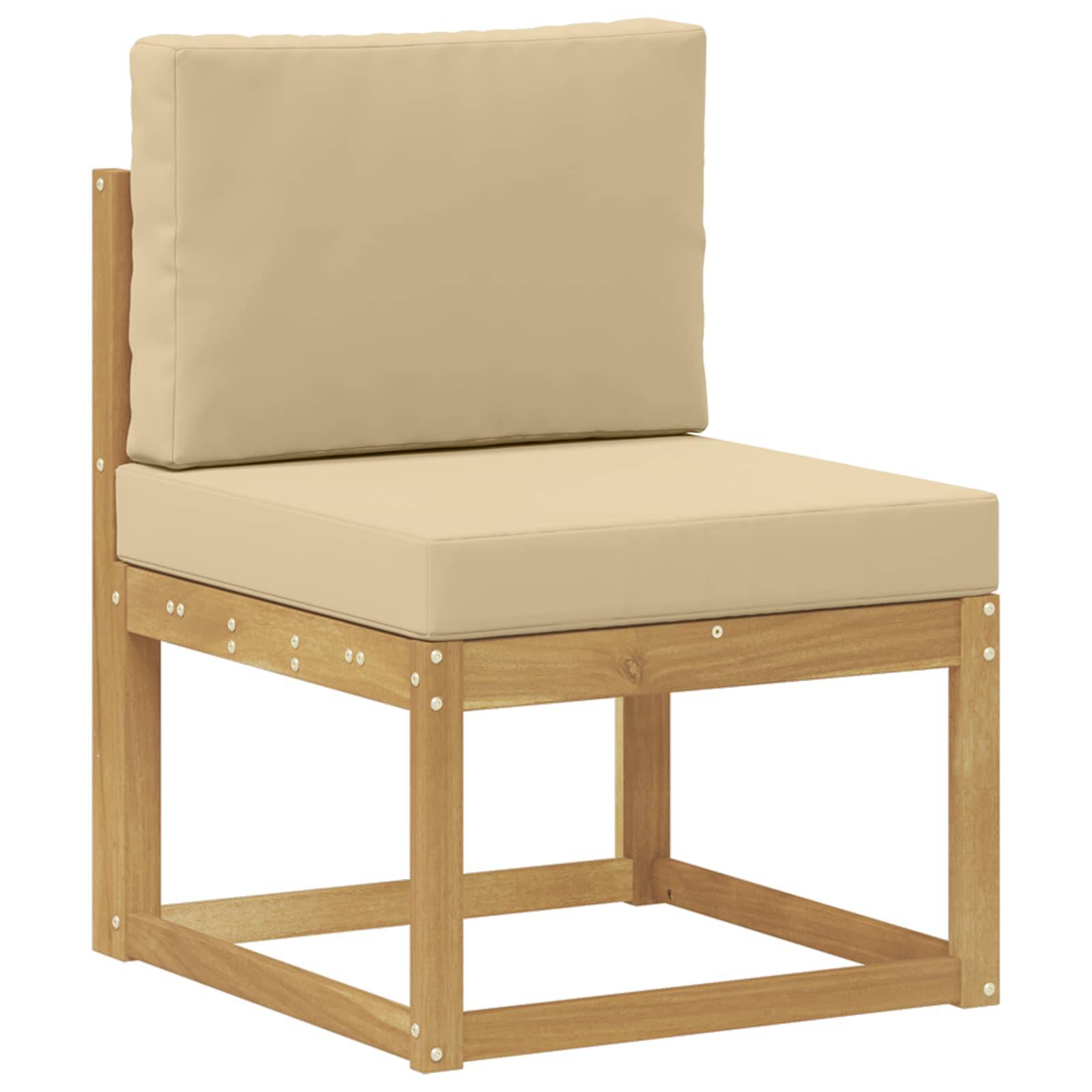 vidaXL Outdoor-Sofagarnitur mit Kissen 9 pcs Weiß und Beige Polyester