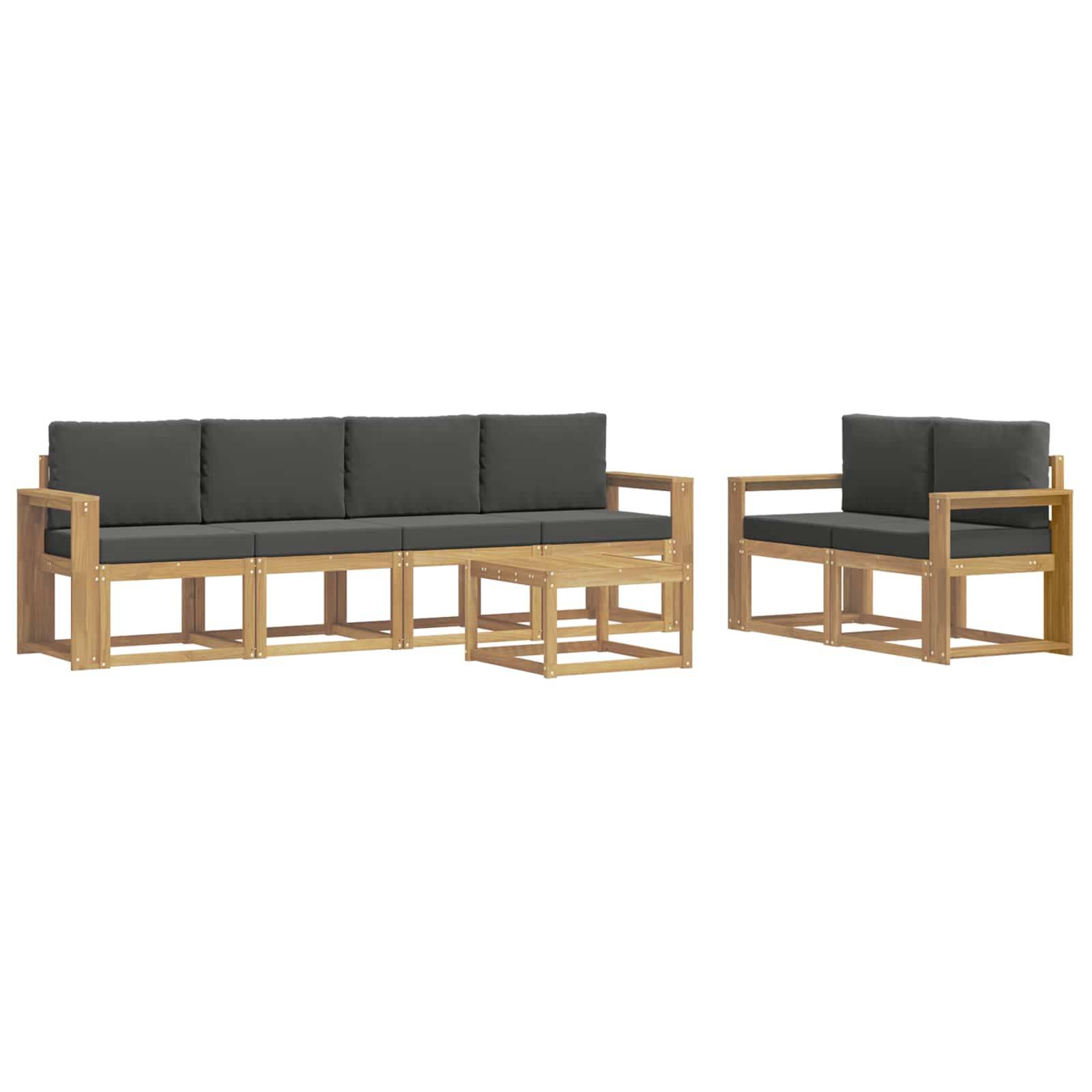 vidaXL Outdoor-Sofagarnitur mit Kissen 7 pcs Weiß und Anthrazit