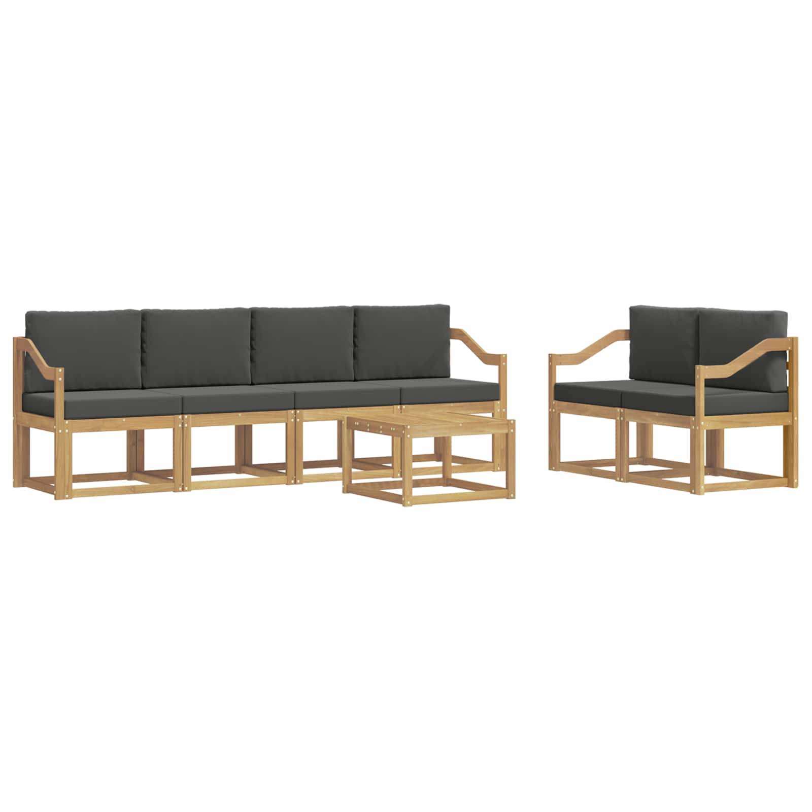 vidaXL Outdoor-Sofagarnitur mit Kissen 7 pcs Weiß und Anthrazit