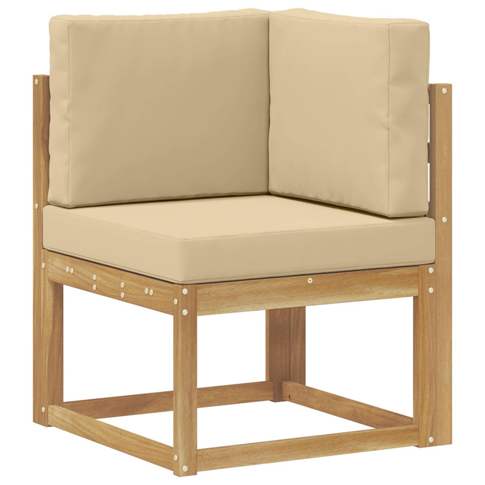 vidaXL Outdoor-Sofagarnitur mit Kissen 6 pcs Weiß und Beige