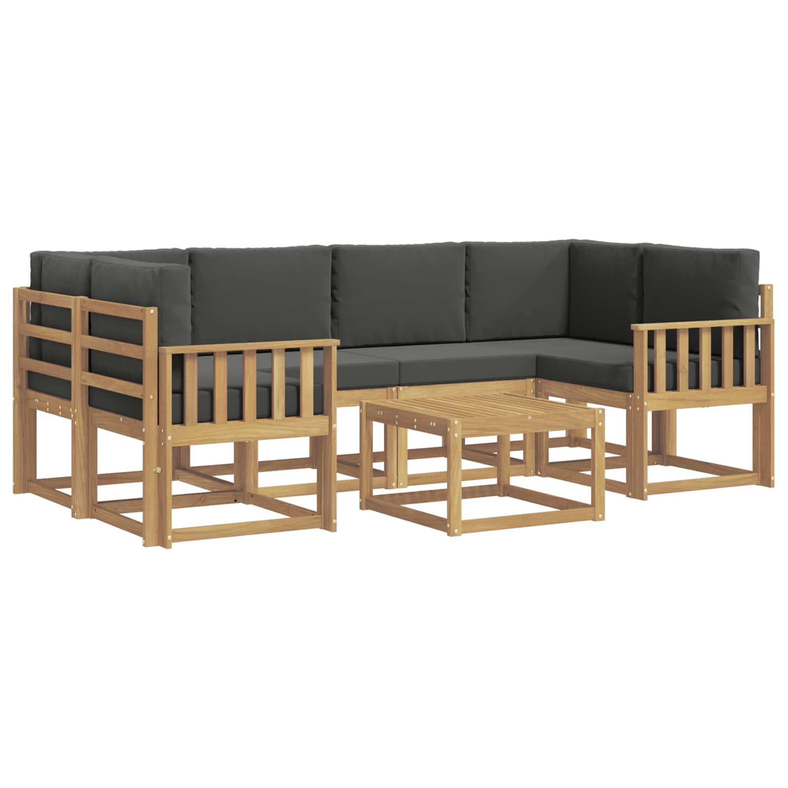 vidaXL Outdoor-Sofagarnitur mit Kissen 7 pcs Weiß und Anthrazit