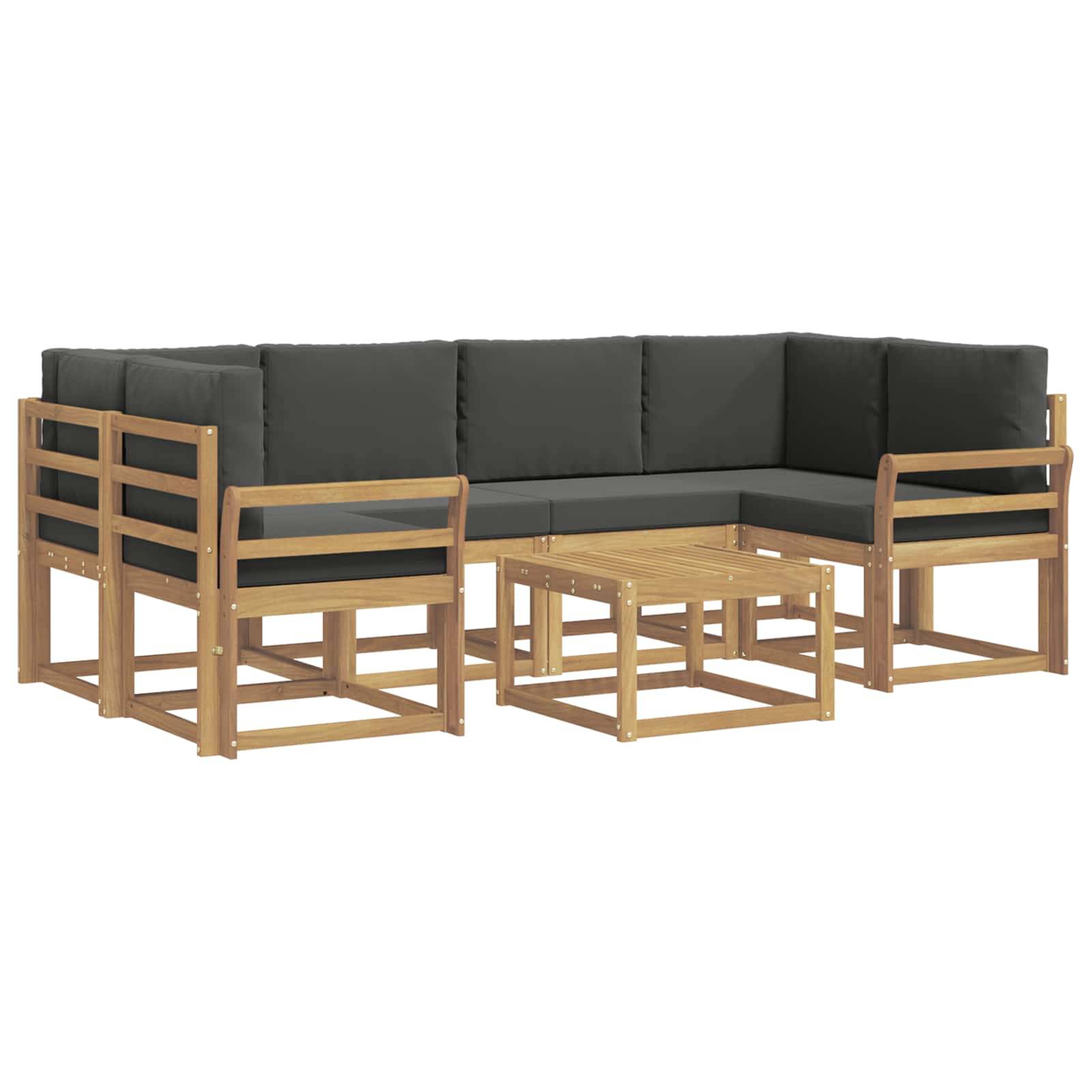 vidaXL Outdoor-Sofagarnitur mit Kissen 7 pcs Weiß und Anthrazit