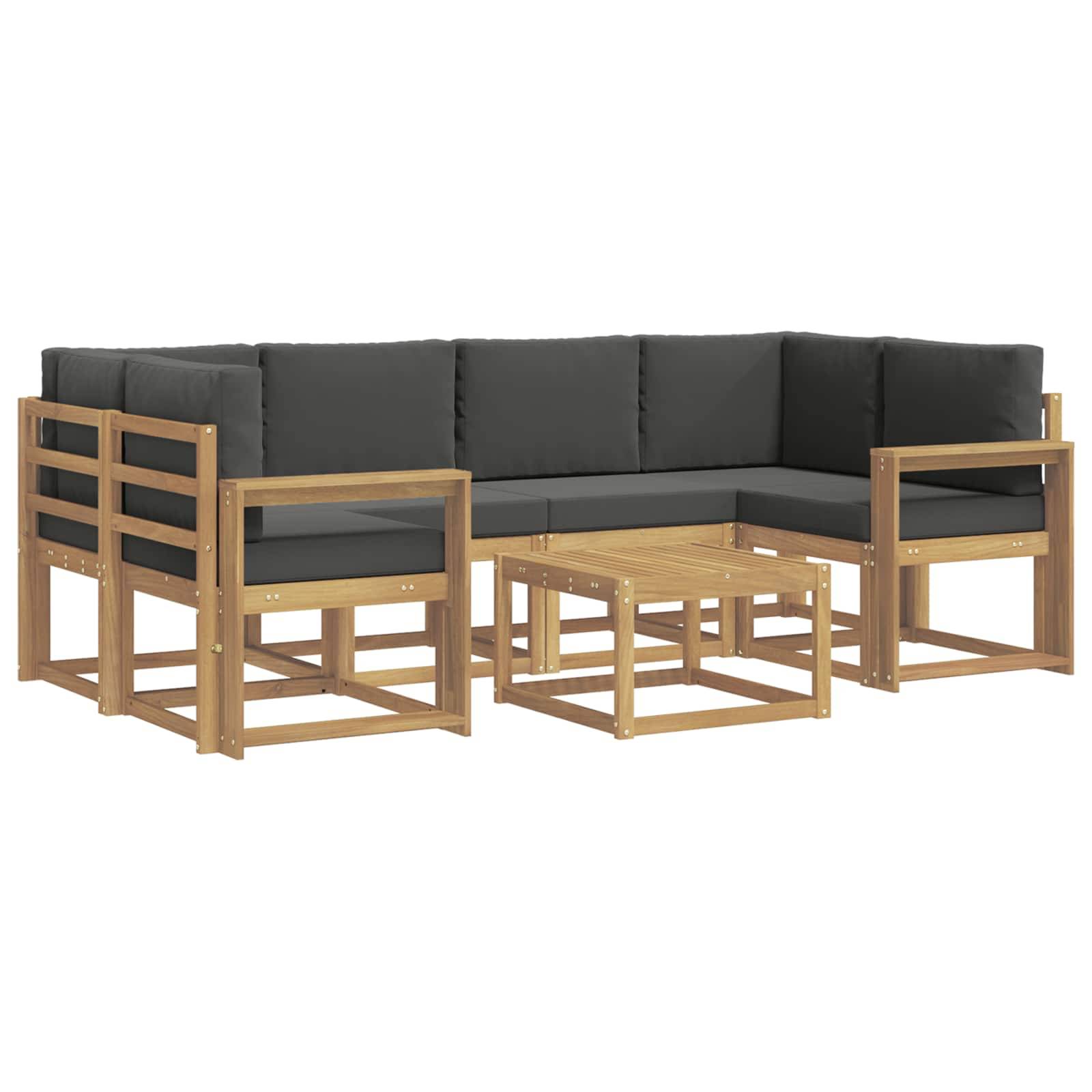 vidaXL Outdoor-Sofagarnitur mit Kissen 7 pcs Weiß und Anthrazit