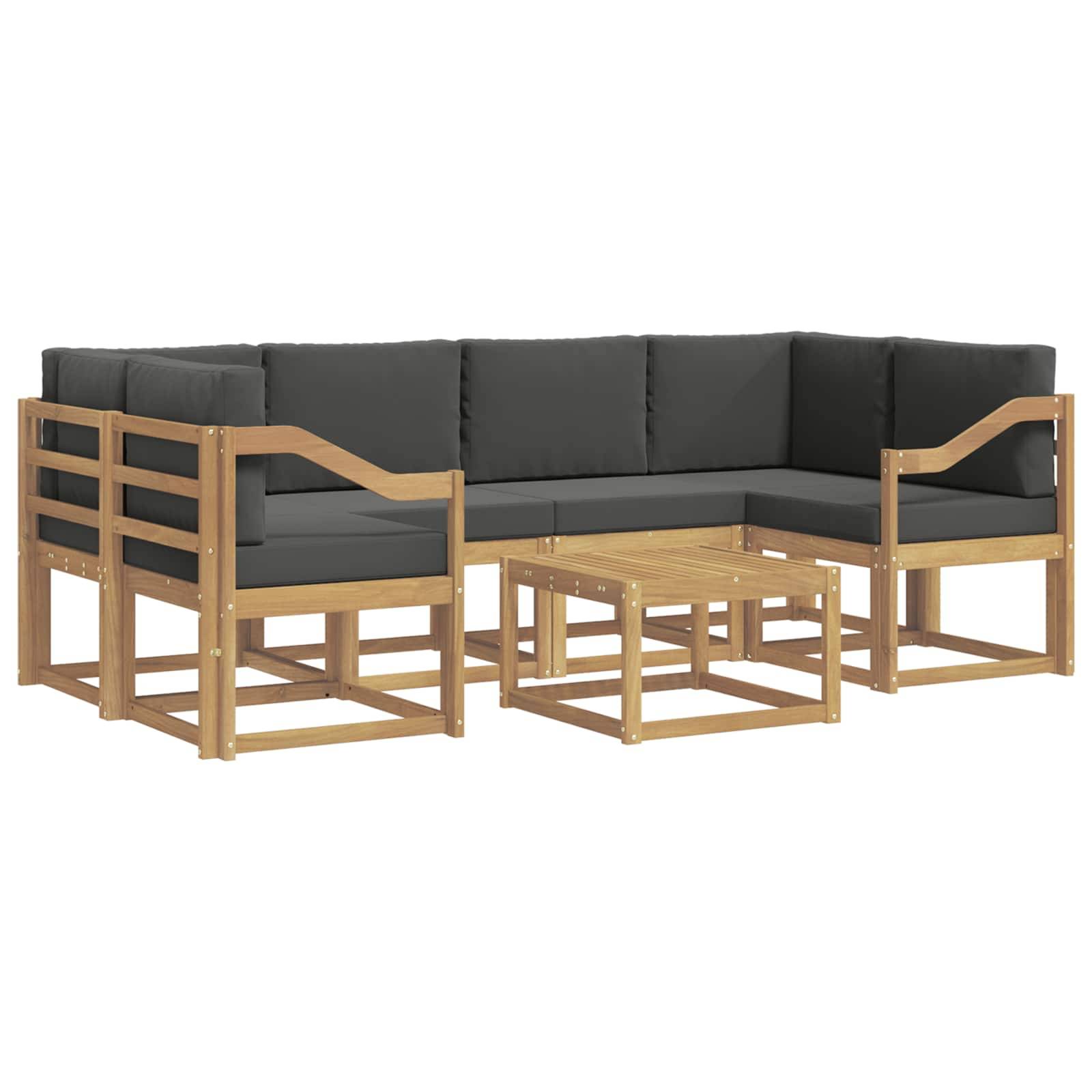 vidaXL Outdoor-Sofagarnitur mit Kissen 7 pcs Weiß und Anthrazit