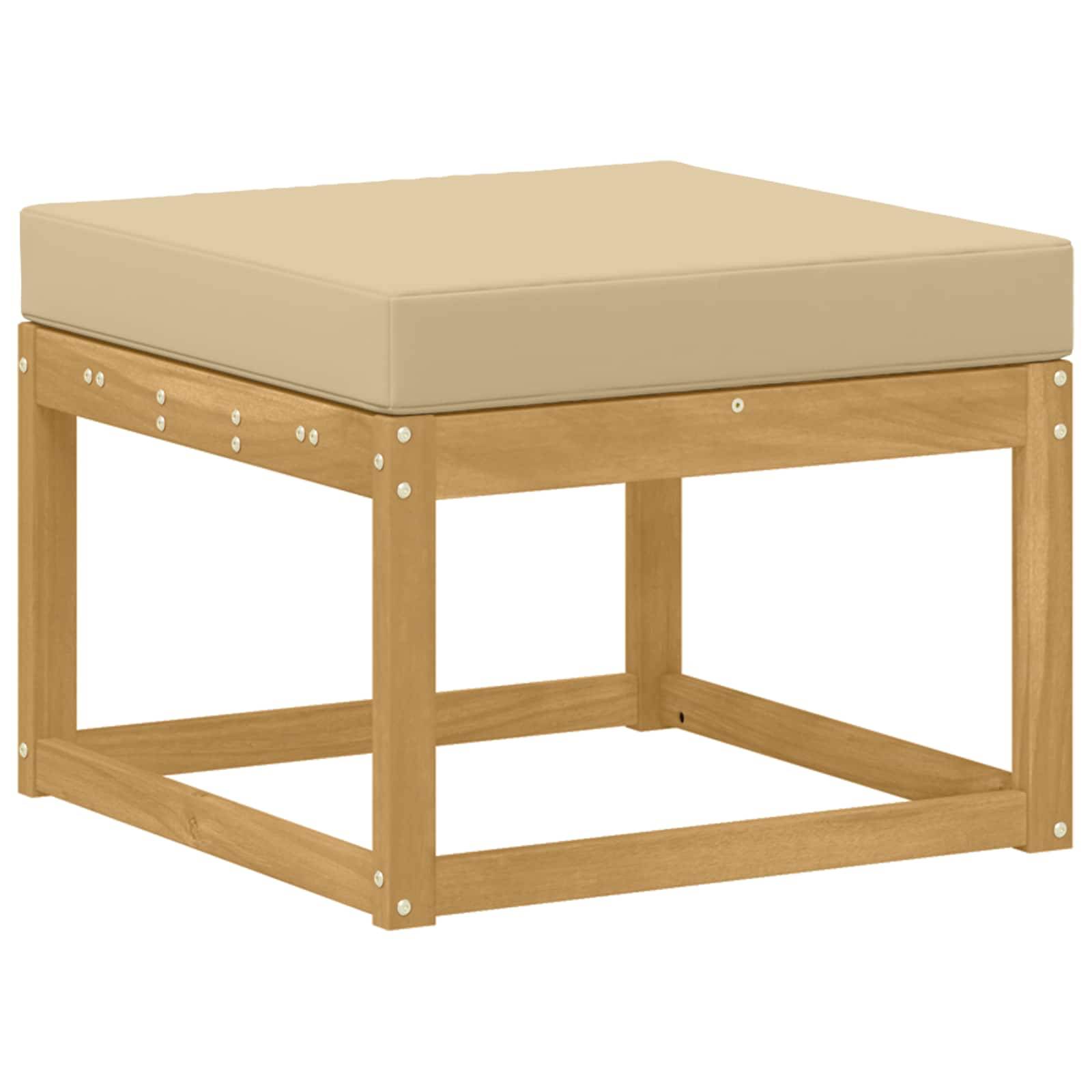 vidaXL Outdoor-Sofagarnitur mit Kissen 9 pcs Weiß und Beige