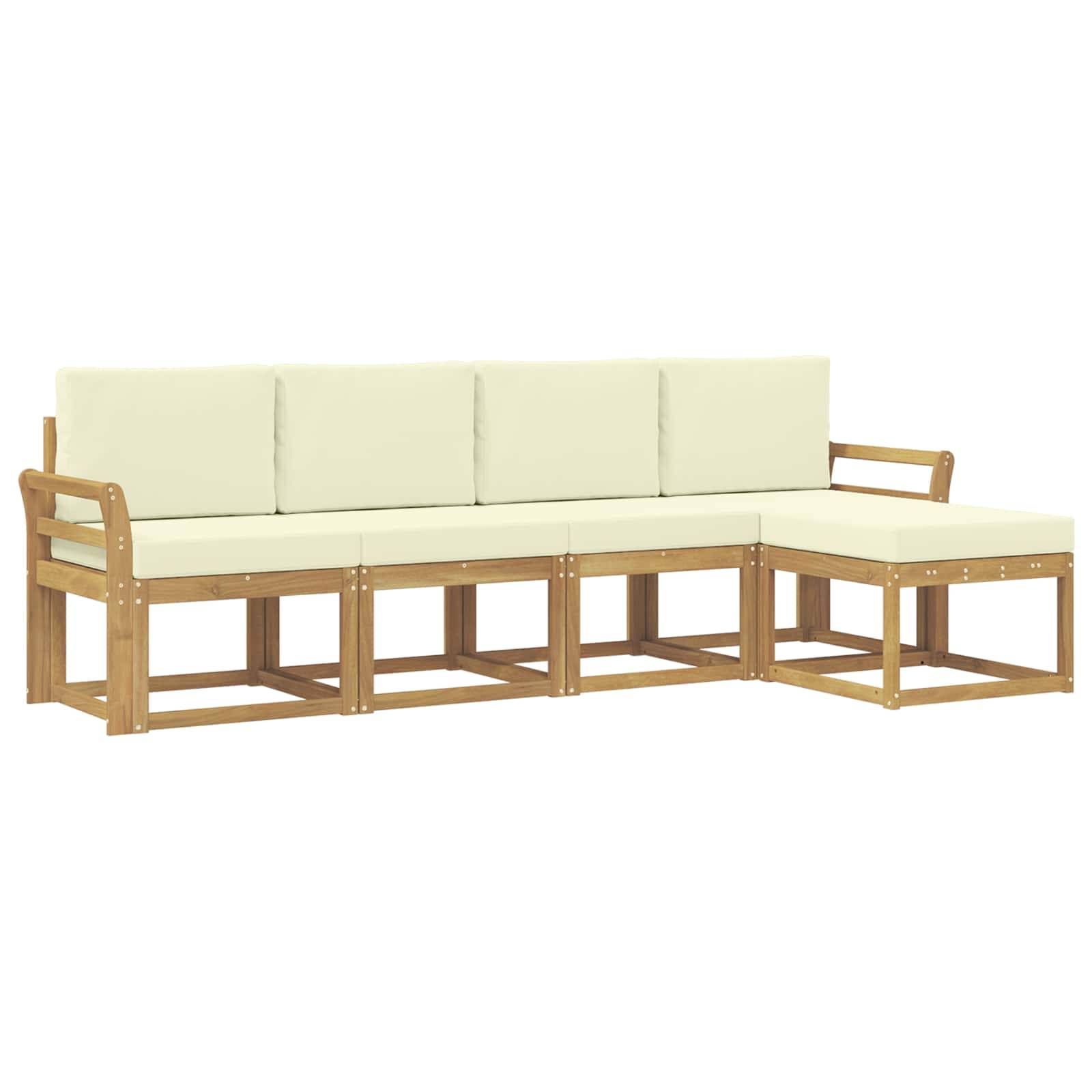 vidaXL Outdoor-Sofagarnitur mit Kissen 5 pcs Massivholz Akazie