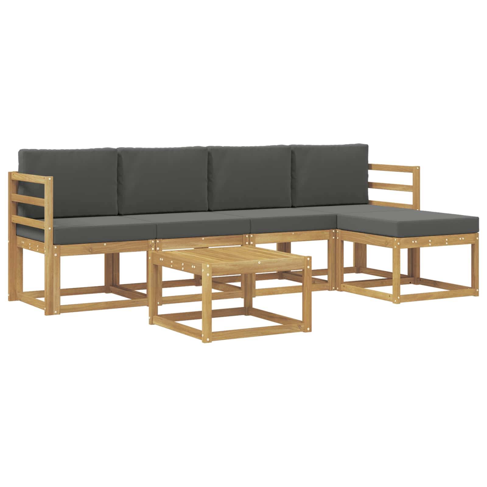 vidaXL Outdoor-Sofagarnitur mit Kissen 6 pcs Weiß und Anthrazit