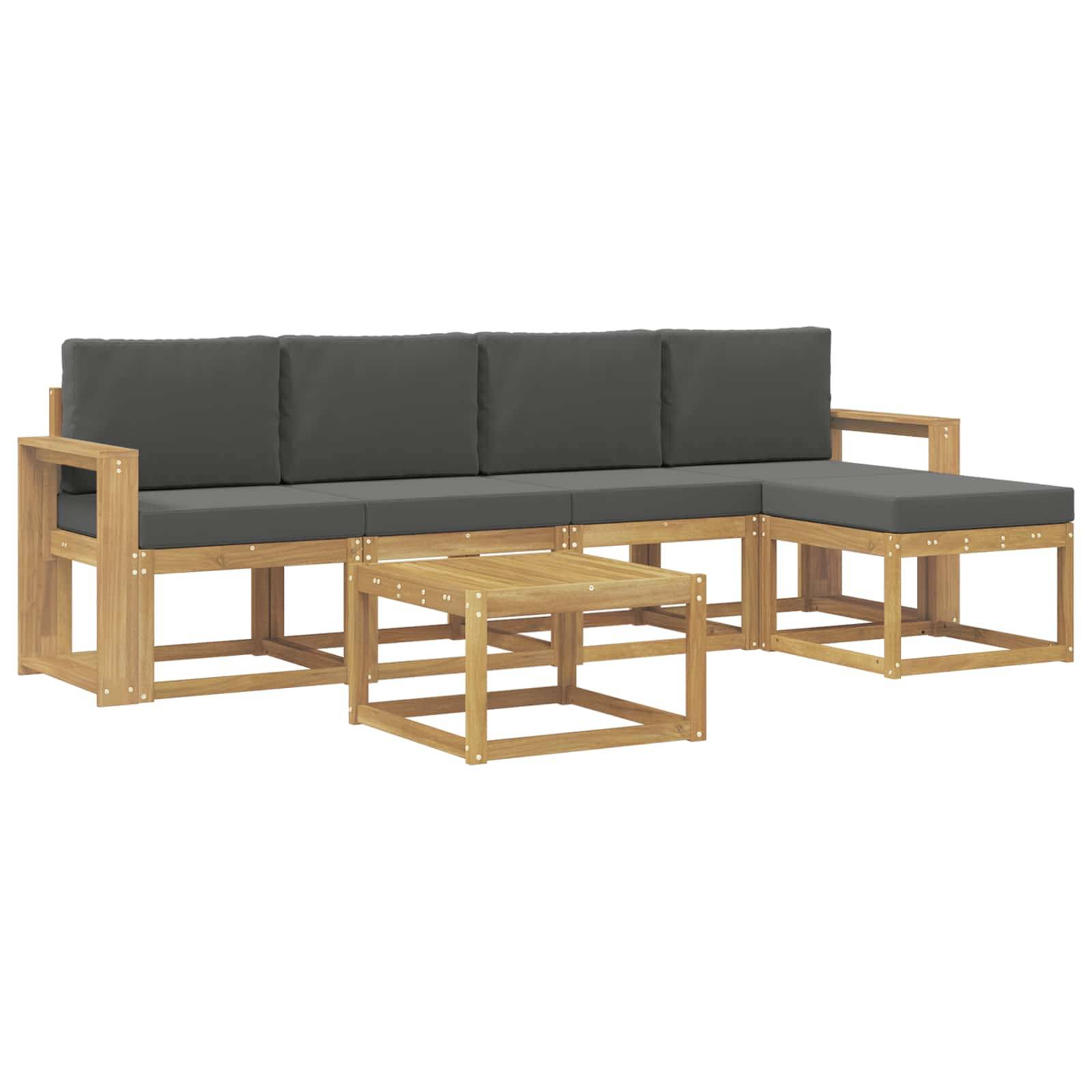 vidaXL Outdoor-Sofagarnitur mit Kissen 6 pcs Weiß und Anthrazit