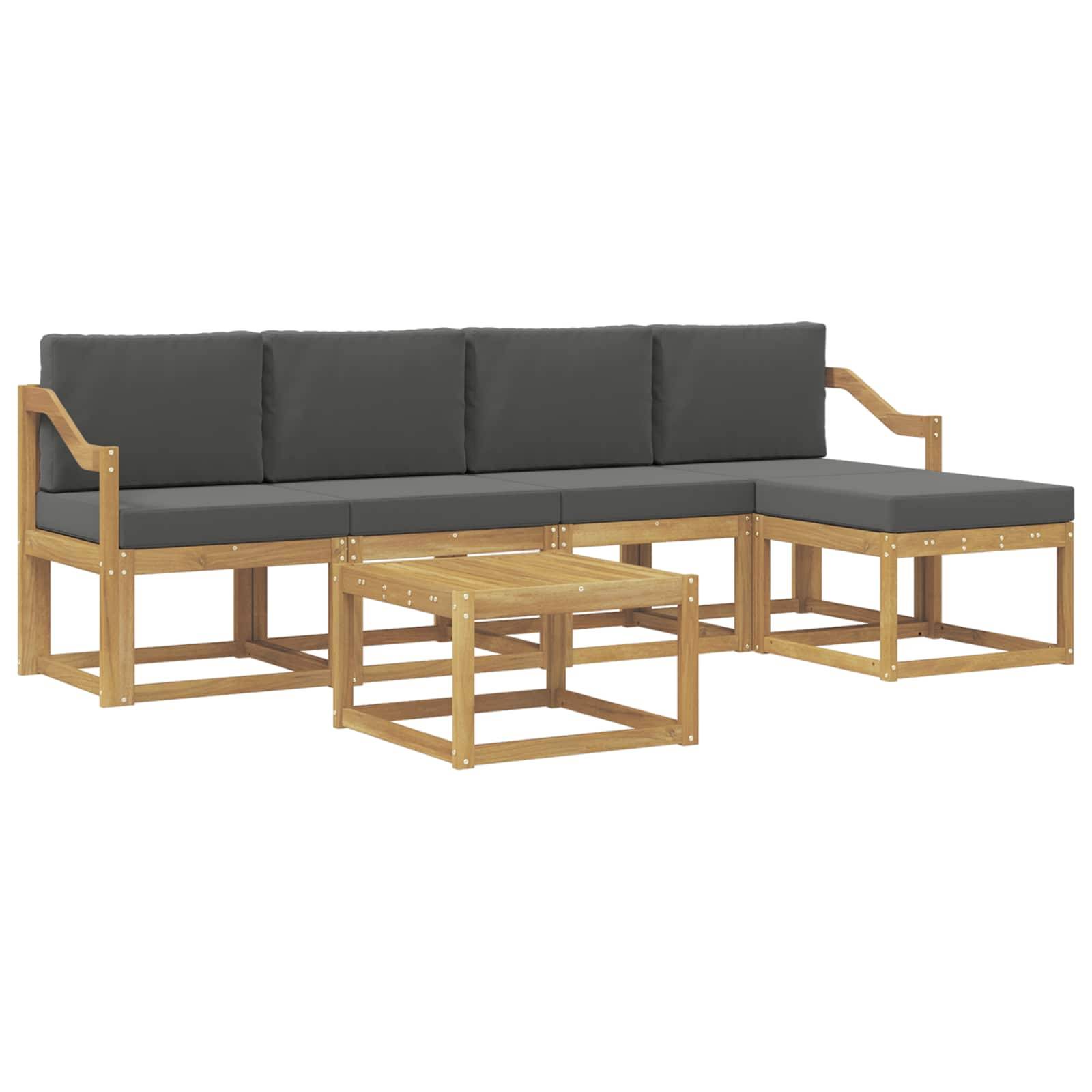 vidaXL Outdoor-Sofagarnitur mit Kissen 6 pcs Weiß und Anthrazit