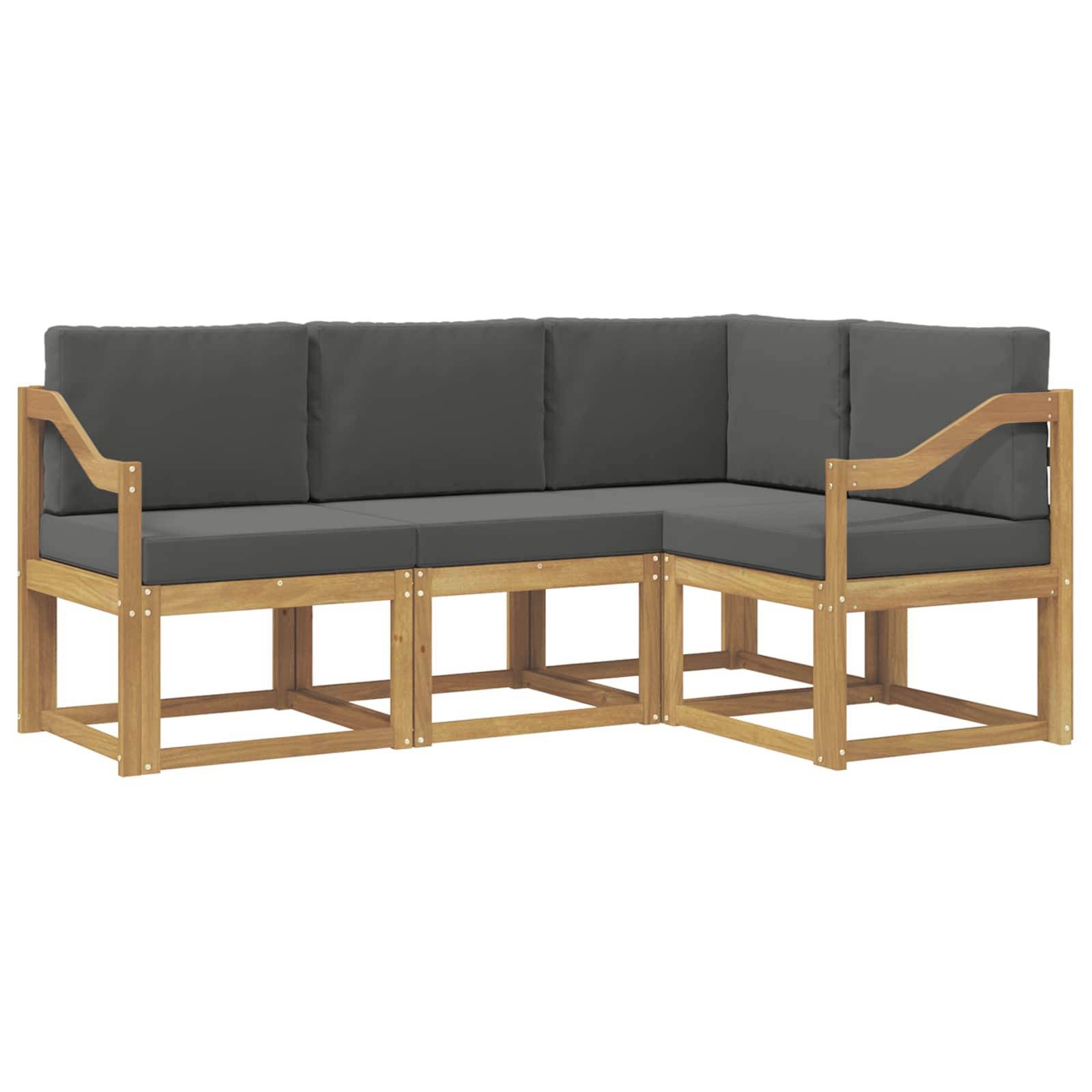vidaXL Outdoor-Sofagarnitur mit Kissen 4 pcs Weiß und Anthrazit