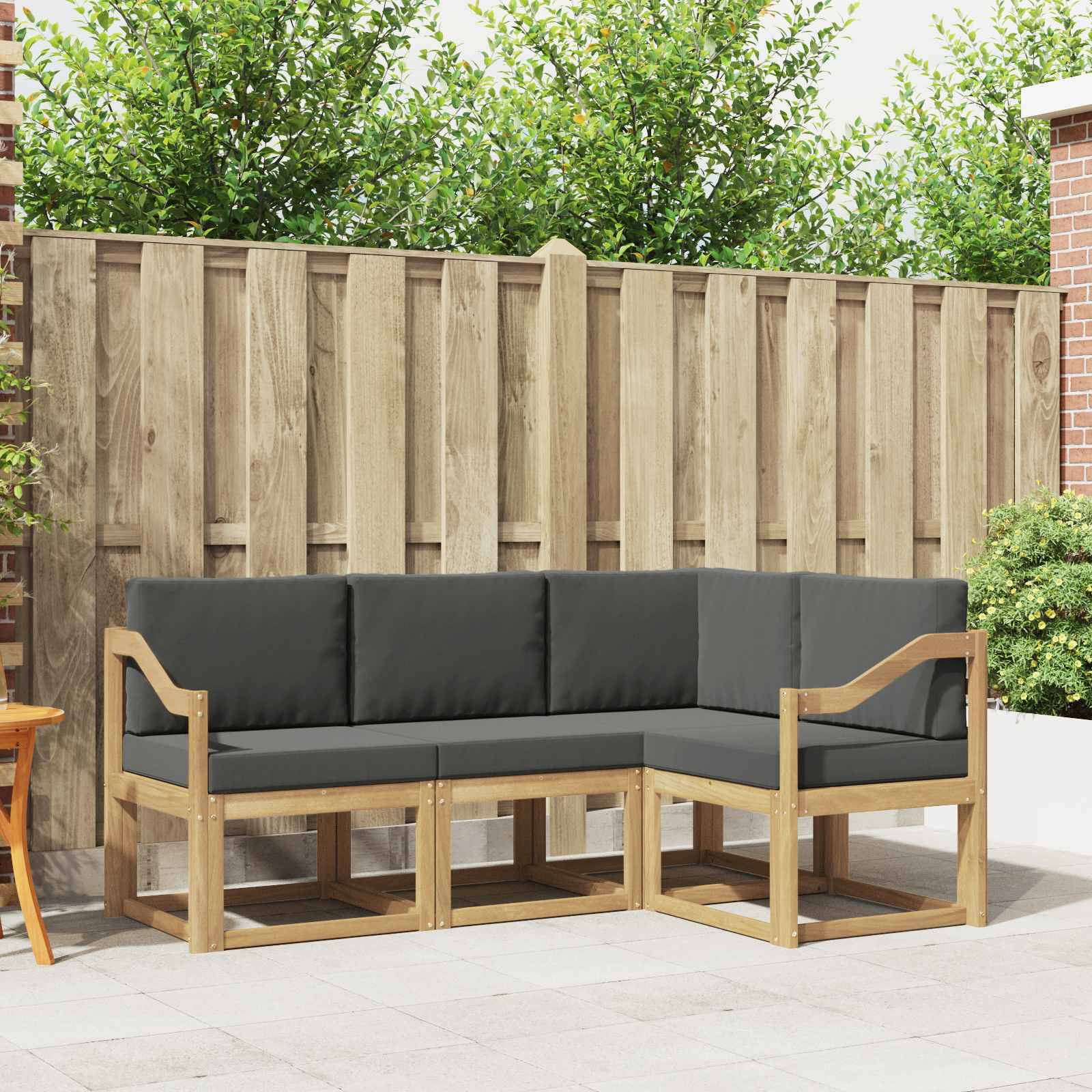 vidaXL Outdoor-Sofagarnitur mit Kissen 4 pcs Weiß und Anthrazit