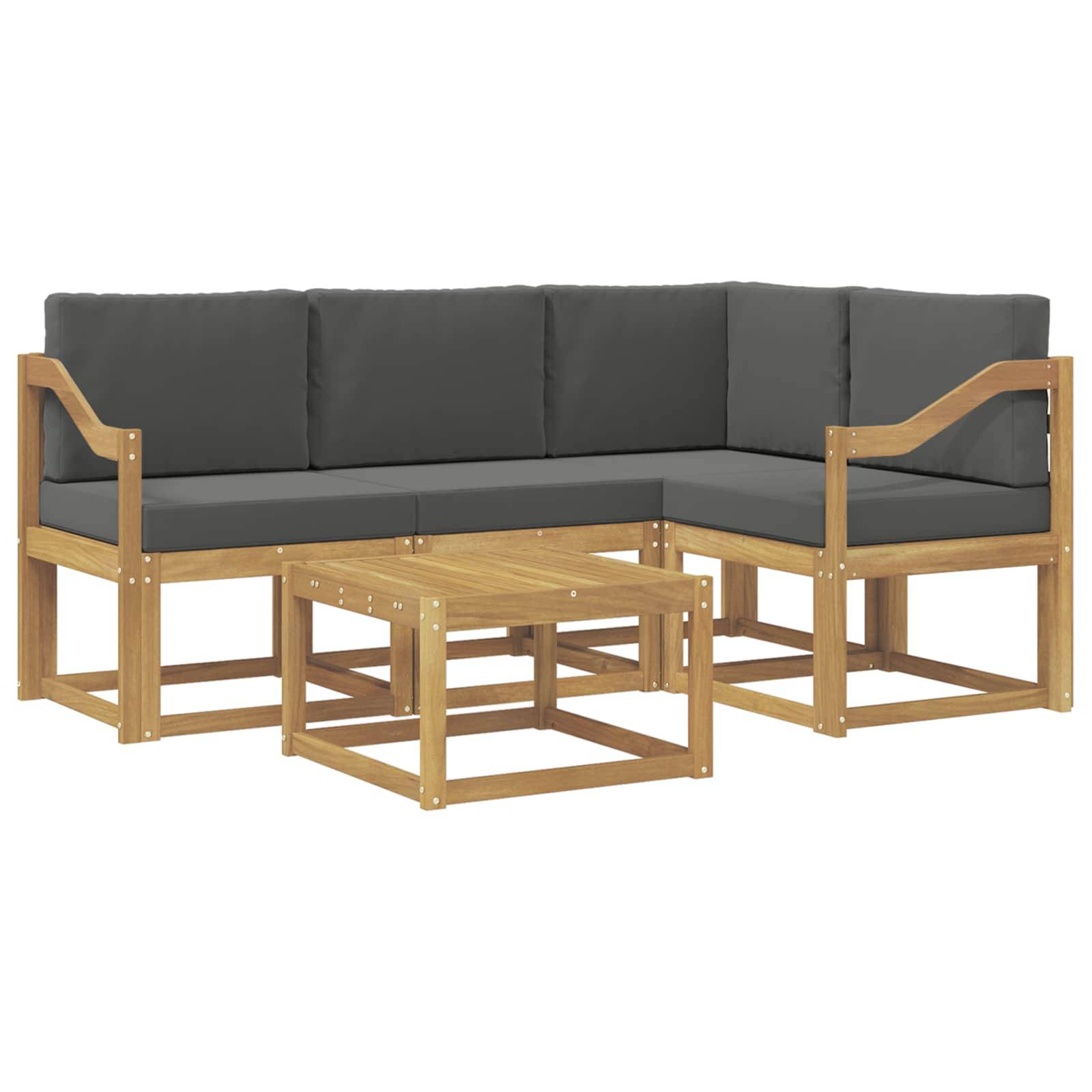 vidaXL Outdoor-Sofagarnitur mit Kissen 5 pcs Weiß und Anthrazit