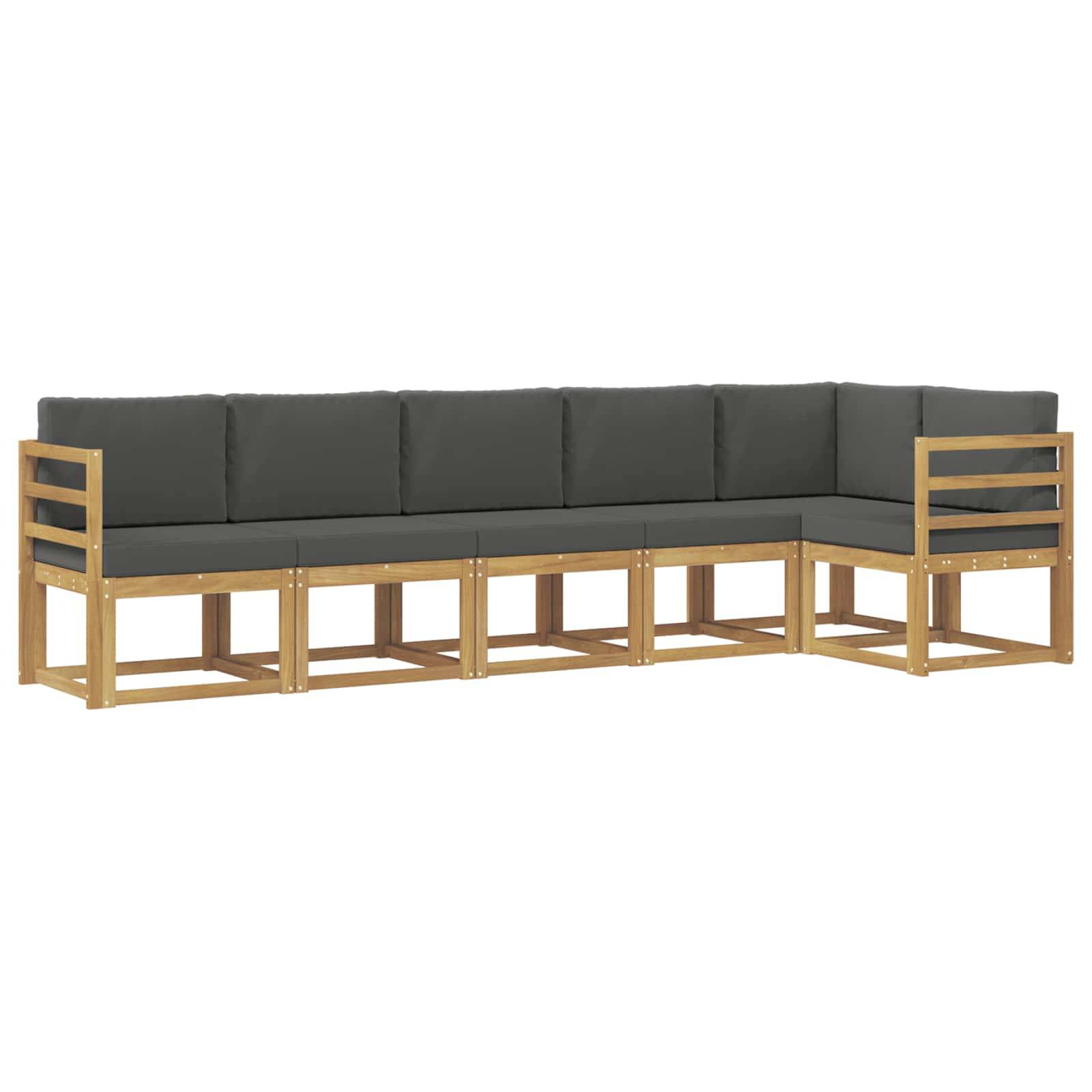 vidaXL Outdoor-Sofagarnitur 6 pcs Weiß und Anthrazit Polyester