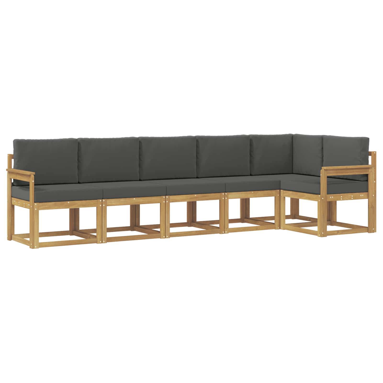 vidaXL Outdoor-Sofagarnitur 6 pcs Weiß und Anthrazit Polyester