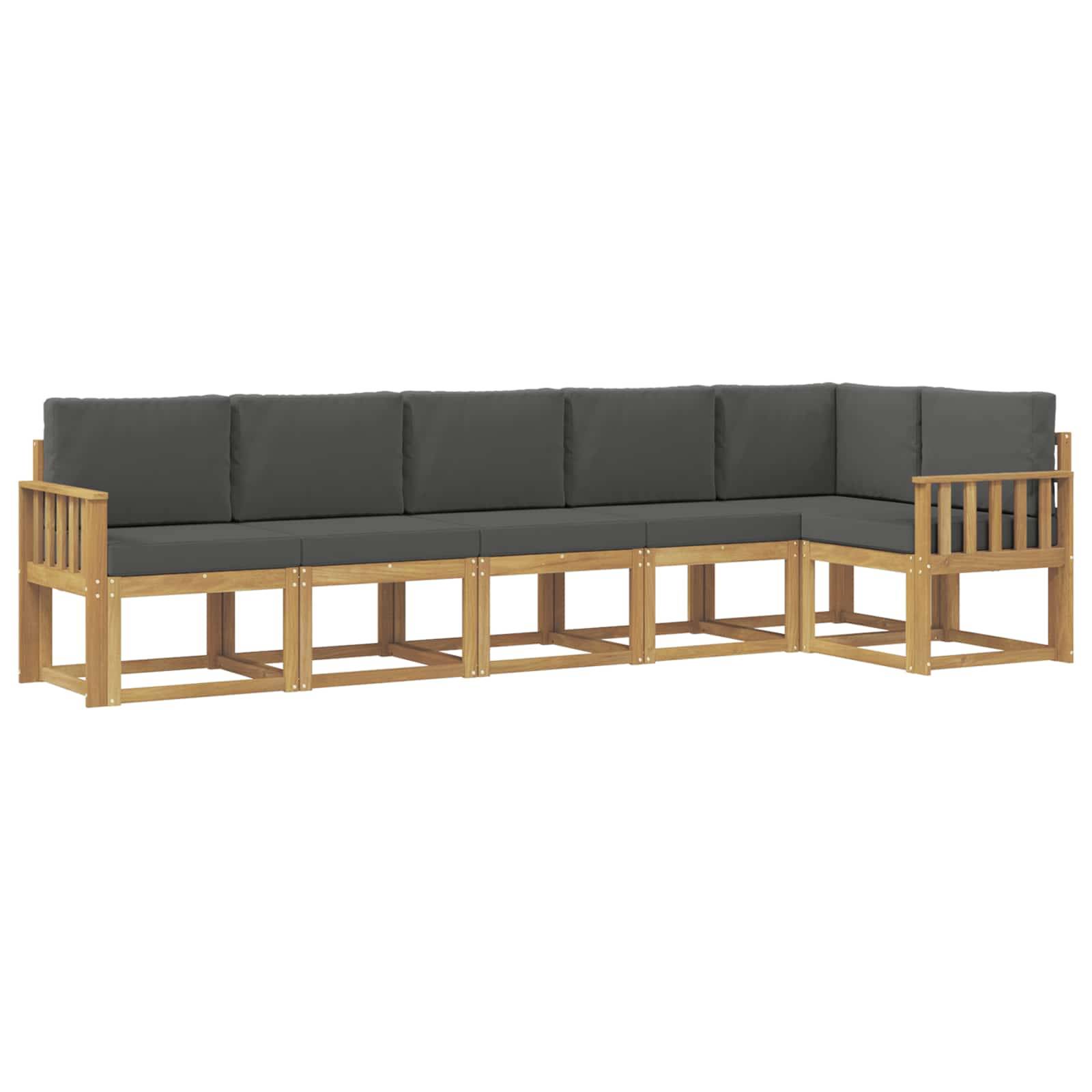 vidaXL Outdoor-Sofagarnitur 6 pcs Weiß und Anthrazit Polyester