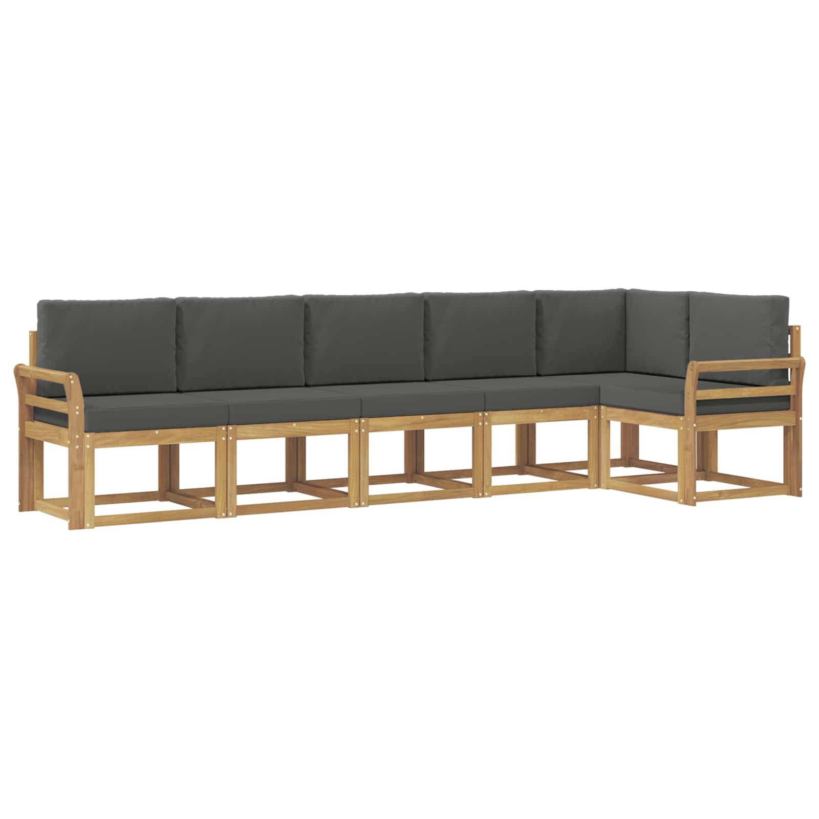 vidaXL Outdoor-Sofagarnitur 6 pcs Weiß und Anthrazit Polyester