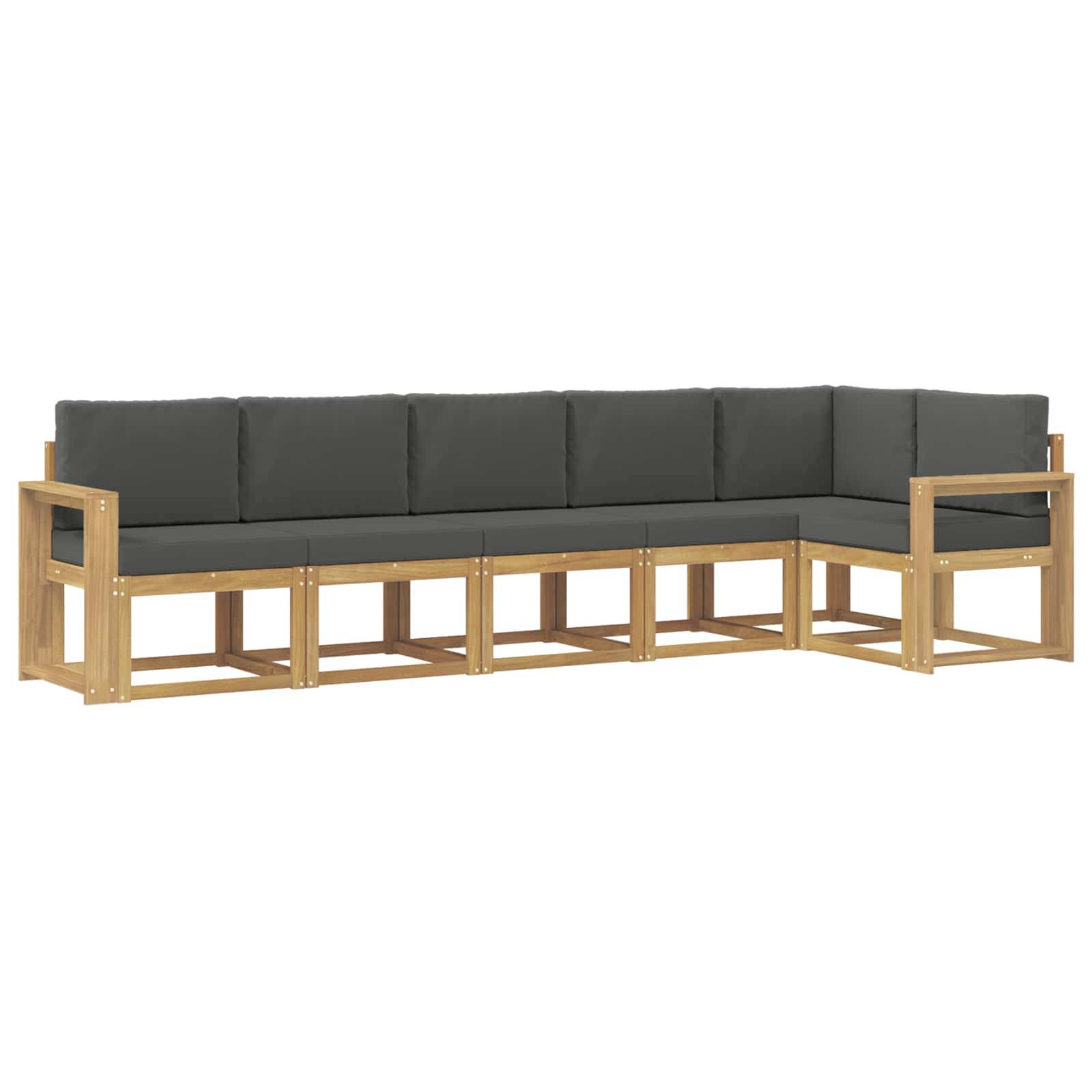 vidaXL Outdoor-Sofagarnitur 6 pcs Weiß und Anthrazit Polyester