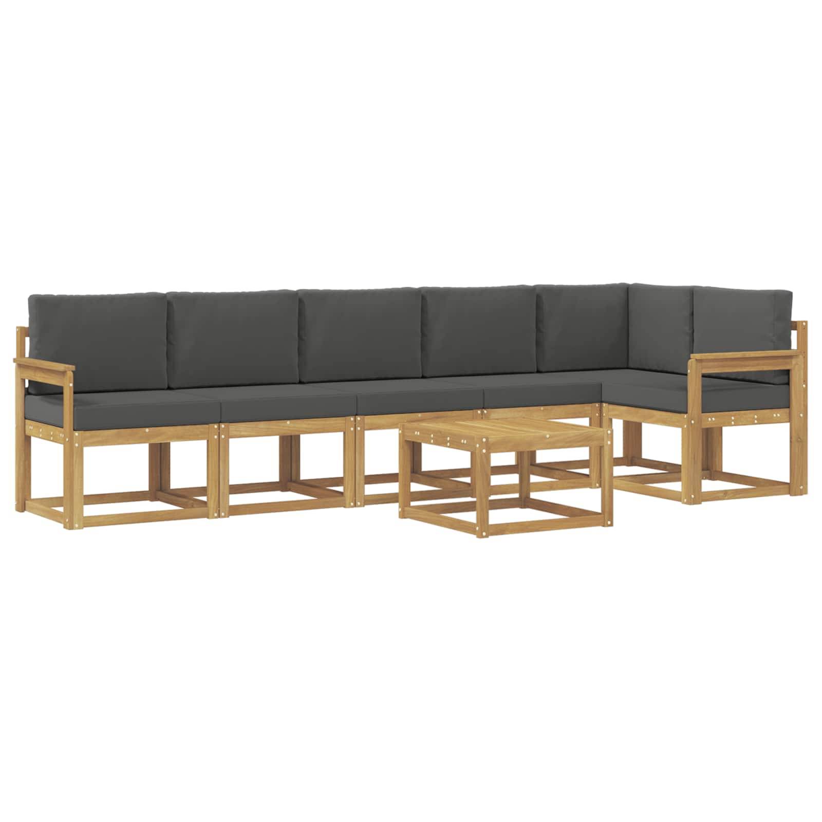 vidaXL Outdoor-Sofagarnitur 7 pcs Weiß und Anthrazit Polyester