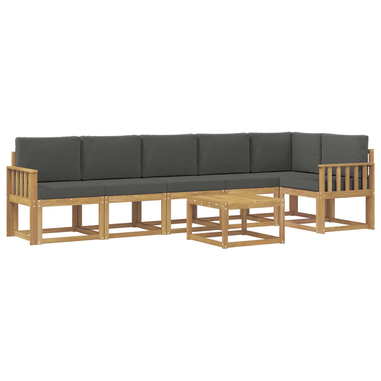 vidaXL Outdoor-Sofagarnitur 7 pcs Weiß und Anthrazit Polyester