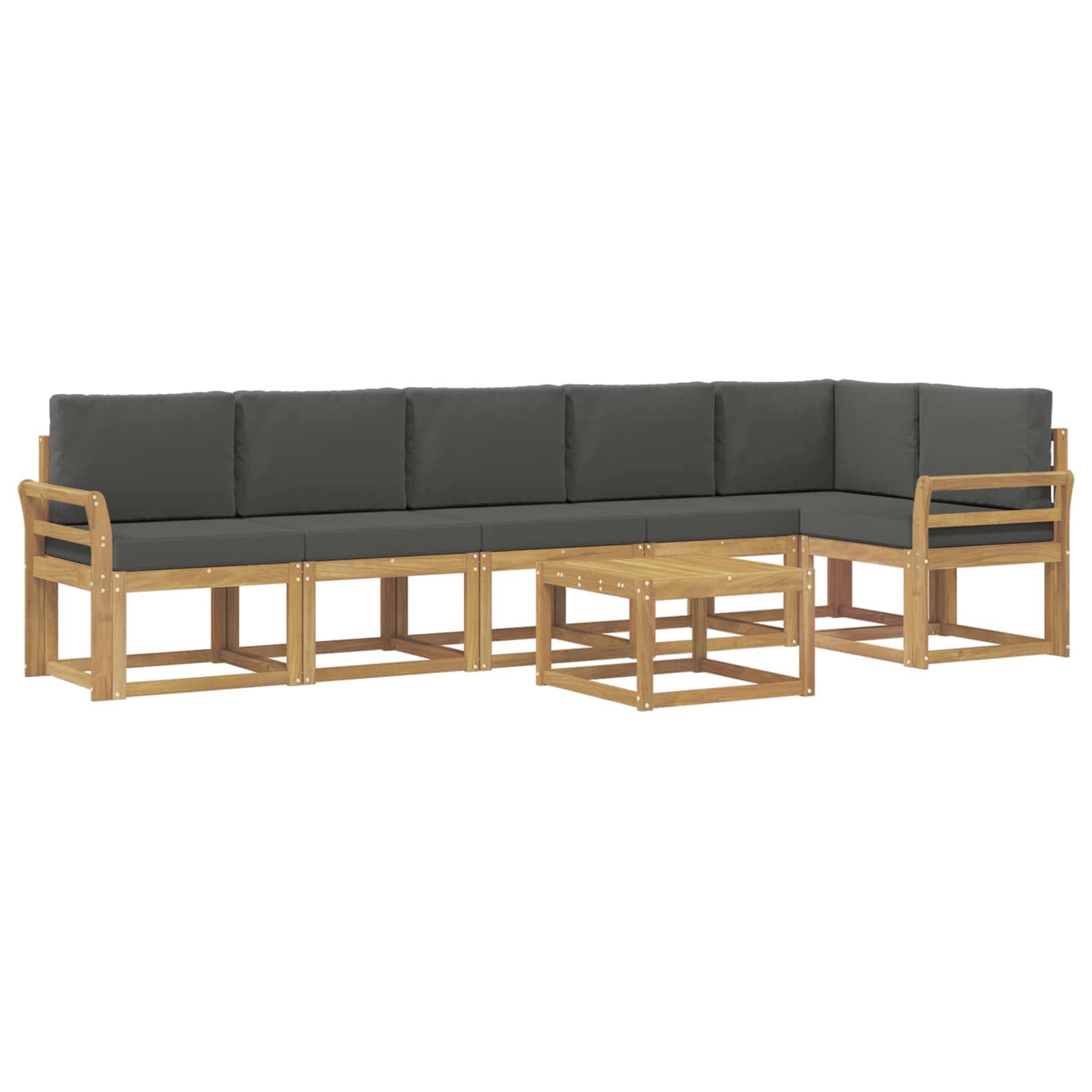 vidaXL Outdoor-Sofagarnitur 7 pcs Weiß und Anthrazit Polyester