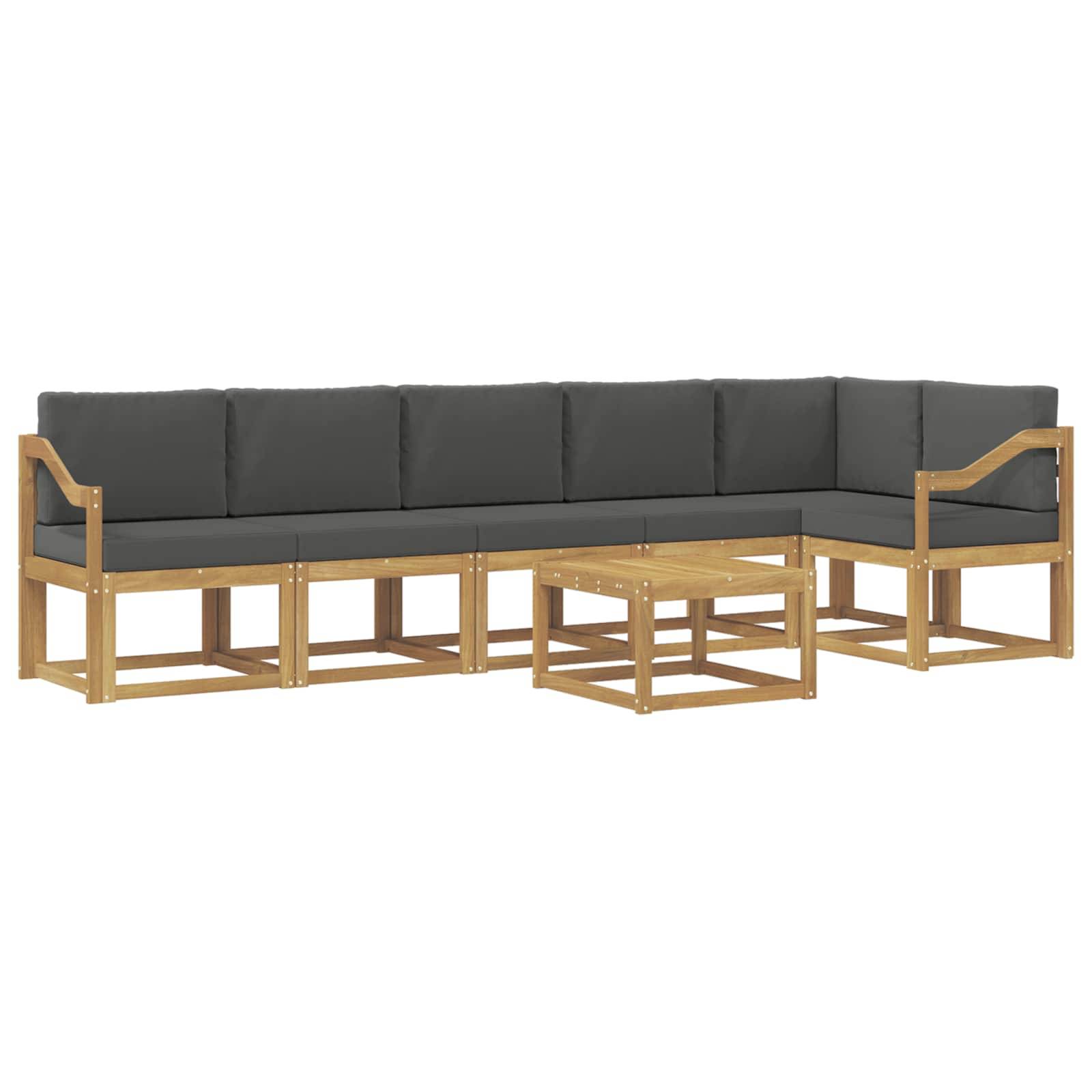 vidaXL Outdoor-Sofagarnitur 7 pcs Weiß und Anthrazit Polyester