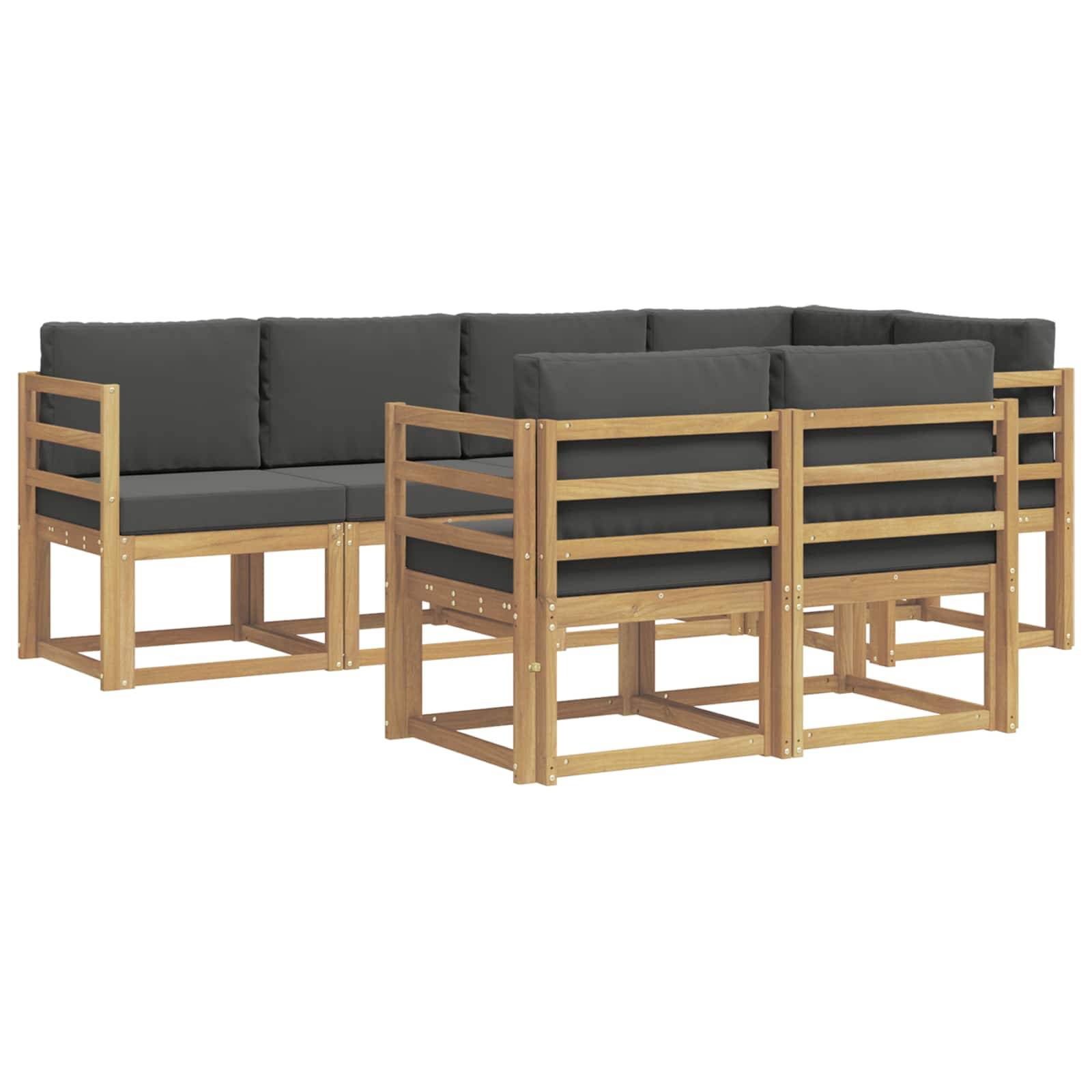 vidaXL Outdoor-Sofagarnitur 7 pcs Weiß und Anthrazit Polyester