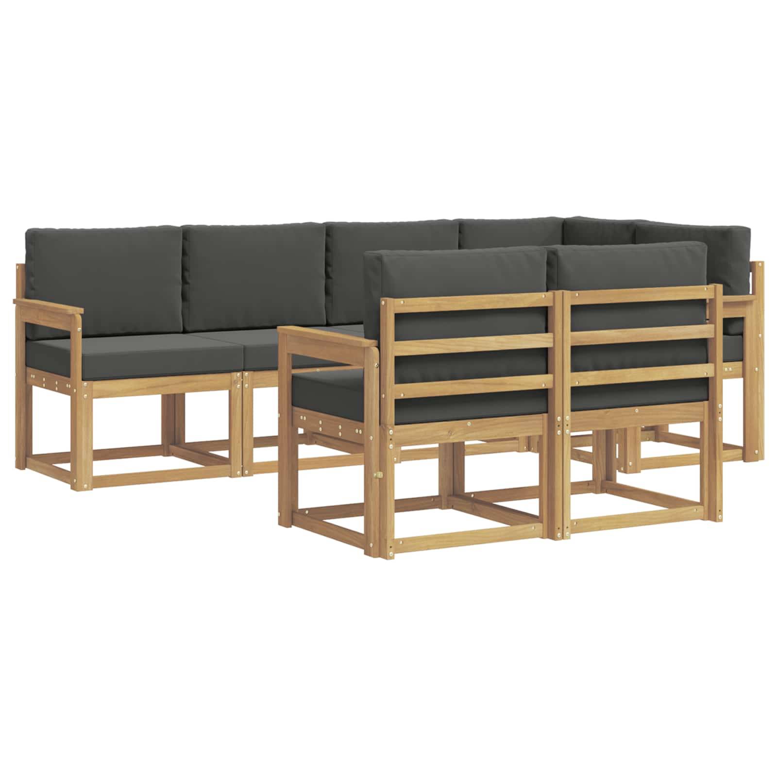 vidaXL Outdoor-Sofagarnitur 7 pcs Weiß und Anthrazit Polyester