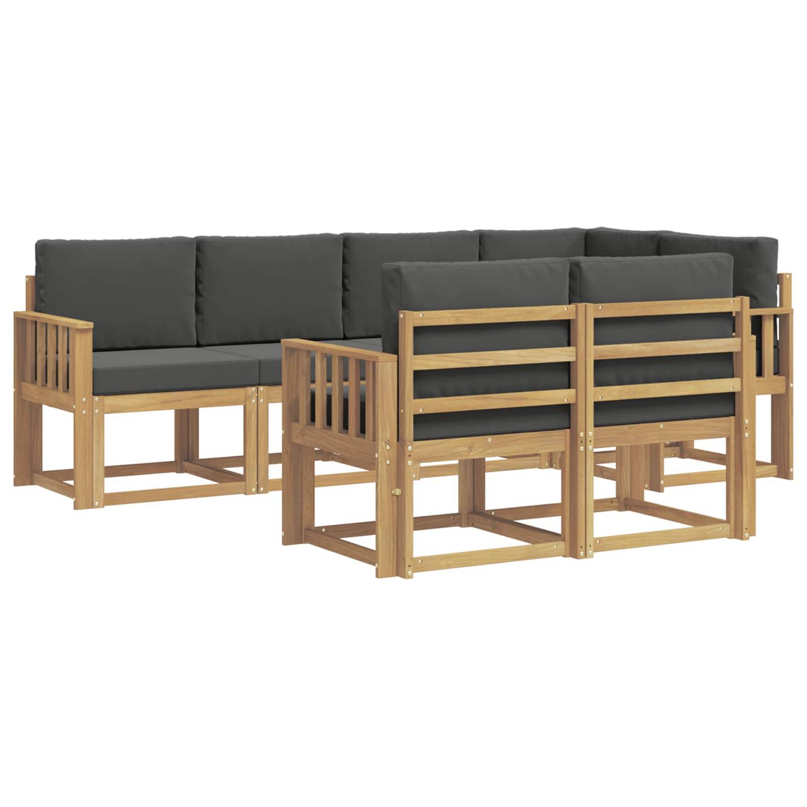 vidaXL Outdoor-Sofagarnitur 7 pcs Weiß und Anthrazit Polyester